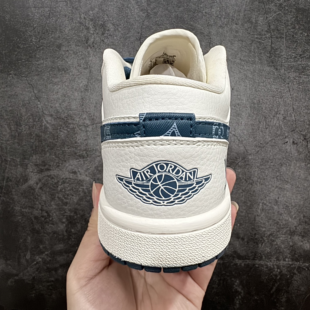 图片[4]-【定制版】NK Air Jordan 1 Low AJ1 乔1 LV联名-米白蓝勾 高端定制低帮文化休闲板鞋 WG8850-005 #定制鞋盒 大厂纯原品质出货 超高清洁度 皮料切割干净无任何毛边 细节完美  尺码：36 36.5 37.5 38 38.5 39 40 40.5 41 42 42.5 43 44 44.5 45 编码：HXS260280-鞋库