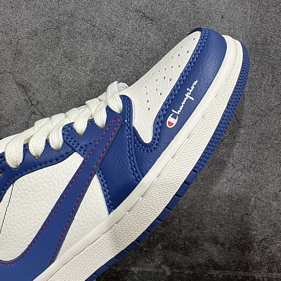 图片[6]-【定制版】Travis Scott x Nike Air Jordan 1 Low x Champion 米蓝nAir Jordan 1 Low 反转米蓝倒钩 纯原版本n全鞋采用原装头层皮，用料扎实 精雕细琢n鞋型极致还原 飞翼3D打印改良 深度立体四线中底拉帮皮料选材 钢印 背胶一应俱全 全新批次 原装原模大底全鞋原厂定制皮料，手感细腻正确折边工艺 完美细节诠释 官方货号：QY1188 118 Size：36 36.5 37.5 38 38.5 39 40 40.5 41 42 42.5 43 44 44.5 45 编码：CC280300-鞋库