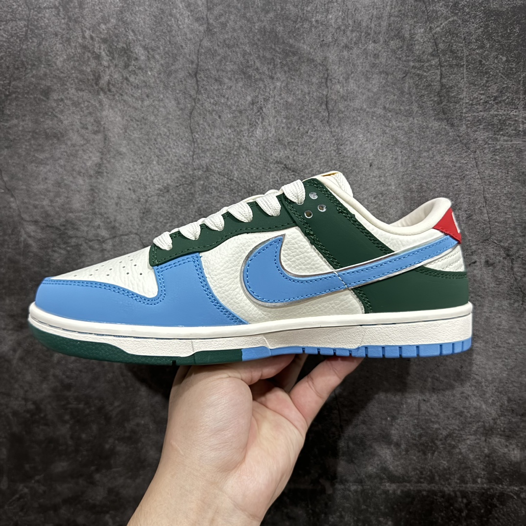 图片[2]-【定制版】Nk SB Dunk Low 巴黎奥运限定-米白蓝绿 高端定制 低帮休闲板鞋#吉祥物形象是基于法国传统弗里吉亚帽拟人化设计的，灵感来源于《蓝精灵》动画片中蓝精灵所戴的弗里吉亚帽 低帮休闲板鞋 定制鞋盒 大厂纯原品质出货 超高清洁度 皮料切割干净无任何毛边 细节完美货号：JH8310-952 尺码：36 36.5 37.5 38 38.5 39 40 40.5 41 42 42.5 43 44 44.5 45 编码：HXS260280-鞋库