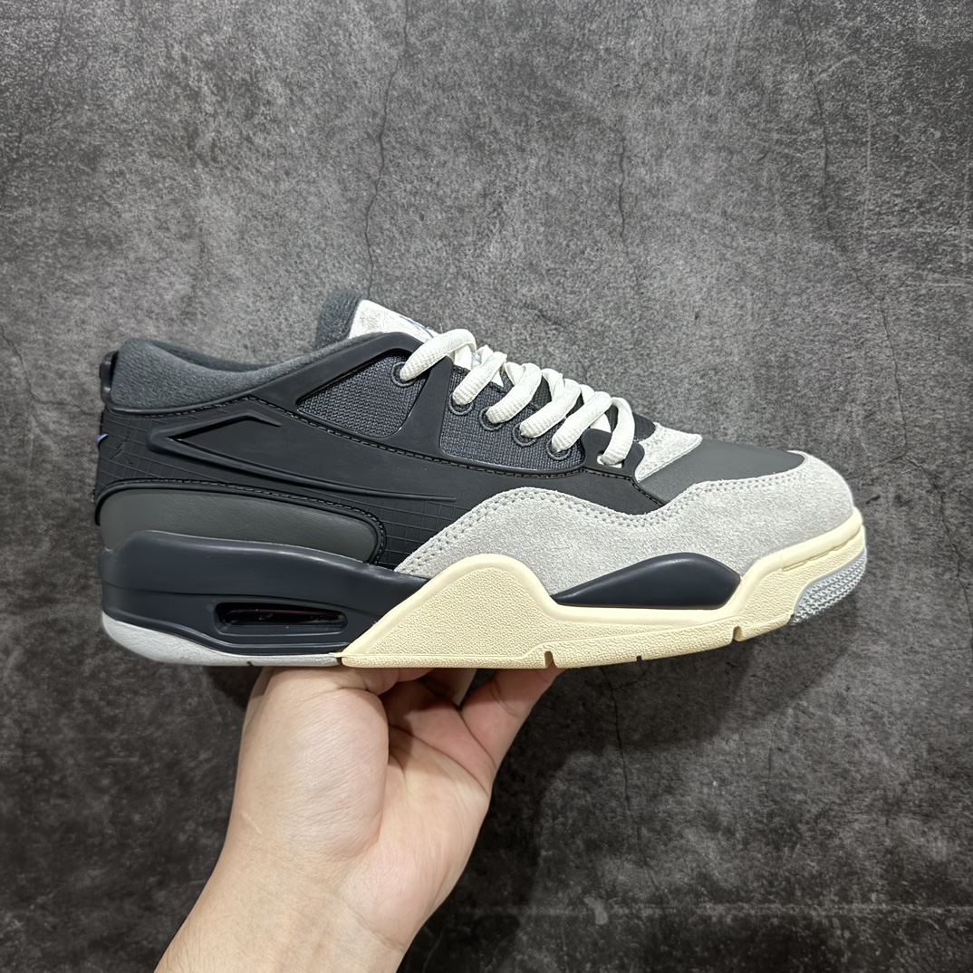 【纯原版】Air Jordan AJ4 RM 重制版低帮复古篮球鞋 FQ7938-002nn采用了低帮的设计 并保留了众多AJ4的经典元素 鞋身以皮革、麂皮材质拼接打造 AJ4经典的TPU材质延伸至后跟 增强鞋款稳定性 而鞋身侧面的网格设计则被取消 尾部的NIKE AIR标志也得到保留 并同时带有飞人logo 中底部分同样搭载了可视AIR气垫 鞋底采用米白色中底和外底呈现 为整个设计收尾SIZE：36 36.5 37.5 38 38.5 39 40 40.5 41 42 42.5 43 44 44.5 45 46 47.5 编码：SL300320-鞋库