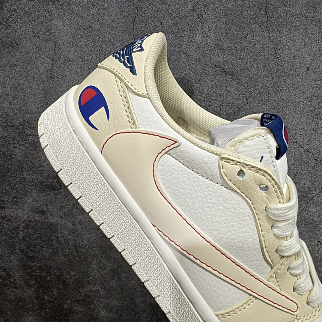 图片[7]-【定制版】Travis Scott x Nike Air Jordan 1 Low x Champion 米黄nAir Jordan 1 Low 反转米蓝倒钩 纯原版本n全鞋采用原装头层皮，用料扎实 精雕细琢n鞋型极致还原 飞翼3D打印改良 深度立体四线中底拉帮皮料选材 钢印 背胶一应俱全 全新批次 原装原模大底全鞋原厂定制皮料，手感细腻正确折边工艺 完美细节诠释 官方货号：QY1188 123 Size：36 36.5 37.5 38 38.5 39 40 40.5 41 42 42.5 43 44 44.5 45 编码：CC280300-鞋库