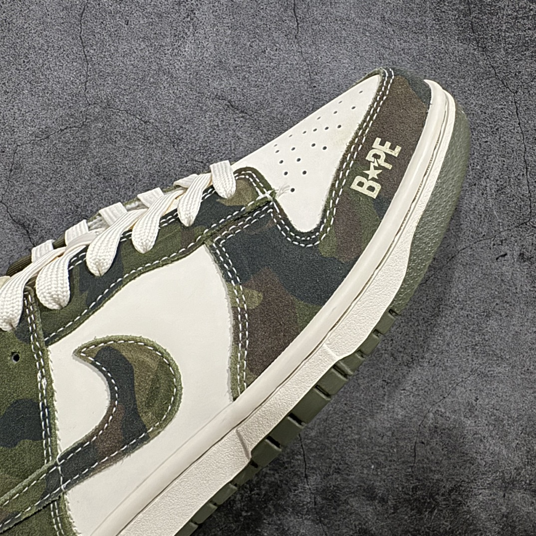 图片[6]-【定制版】Nk SB Dunk Low Bape联名-丛林迷彩 周年高端定制 低帮休闲板鞋 CH6336-230rn#定制鞋盒 大厂纯原品质出货 超高清洁度 皮料切割干净无任何毛边 细节完美 r 尺码：36 36.5 37.5 38 38.5 39 40 40.5 41 42 42.5 43 44 44.5 45 编码：HXS320340-鞋库