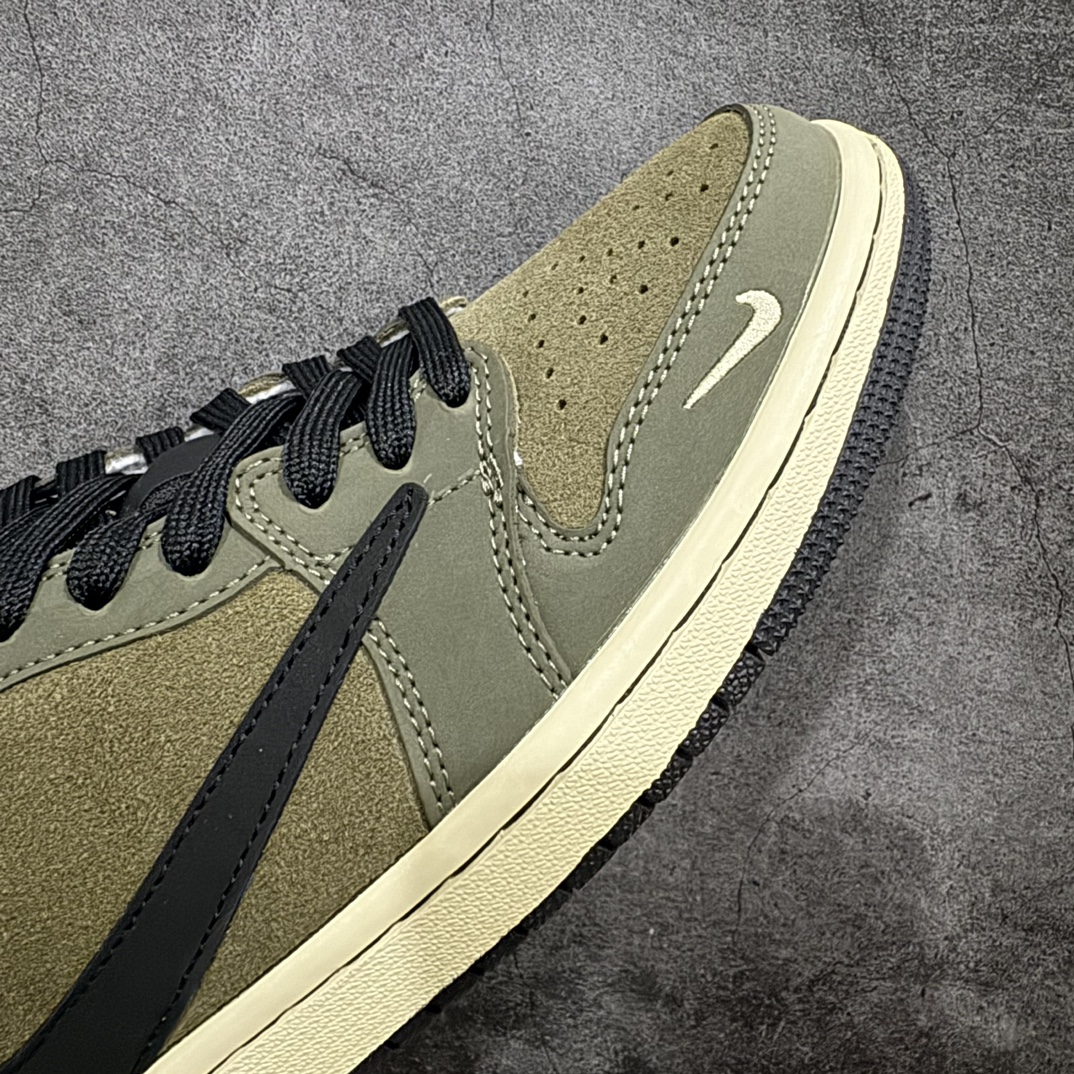 图片[6]-【定制版】Travis Scott x Nike Air Jordan 1 Low x MonclerAir Jordan 1 Low 反转军绿黑小钩倒钩 纯原版本n全鞋采用原装头层皮，用料扎实 精雕细琢n鞋型极致还原 飞翼3D打印改良 深度立体四线中底拉帮皮料选材 钢印 背胶一应俱全 全新批次 原装原模大底全鞋原厂定制皮料，手感细腻正确折边工艺 完美细节诠释 官方货号：CH6336 007 Size：36 36.5 37.5 38 38.5 39 40 40.5 41 42 42.5 43 44 44.5 45 编码：HXS320340-鞋库