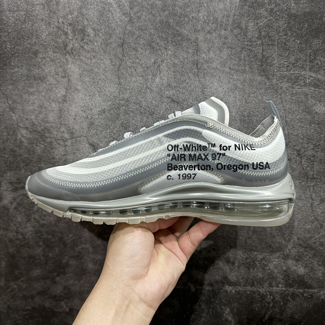 外贸纯原NikeAirmax97xOFFWHITE货号AJ4585-001原档案透明大底原厂韩国原装网纱