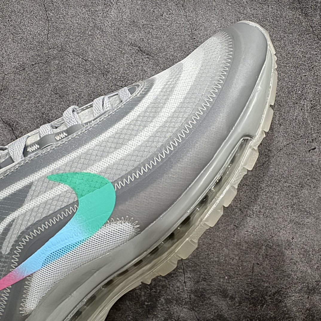 外贸纯原NikeAirmax97xOFFWHITE货号AJ4585-001原档案透明大底原厂韩国原装网纱