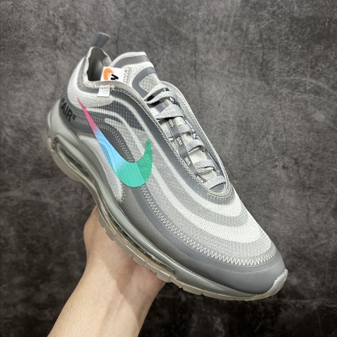 外贸纯原NikeAirmax97xOFFWHITE货号AJ4585-001原档案透明大底原厂韩国原装网纱