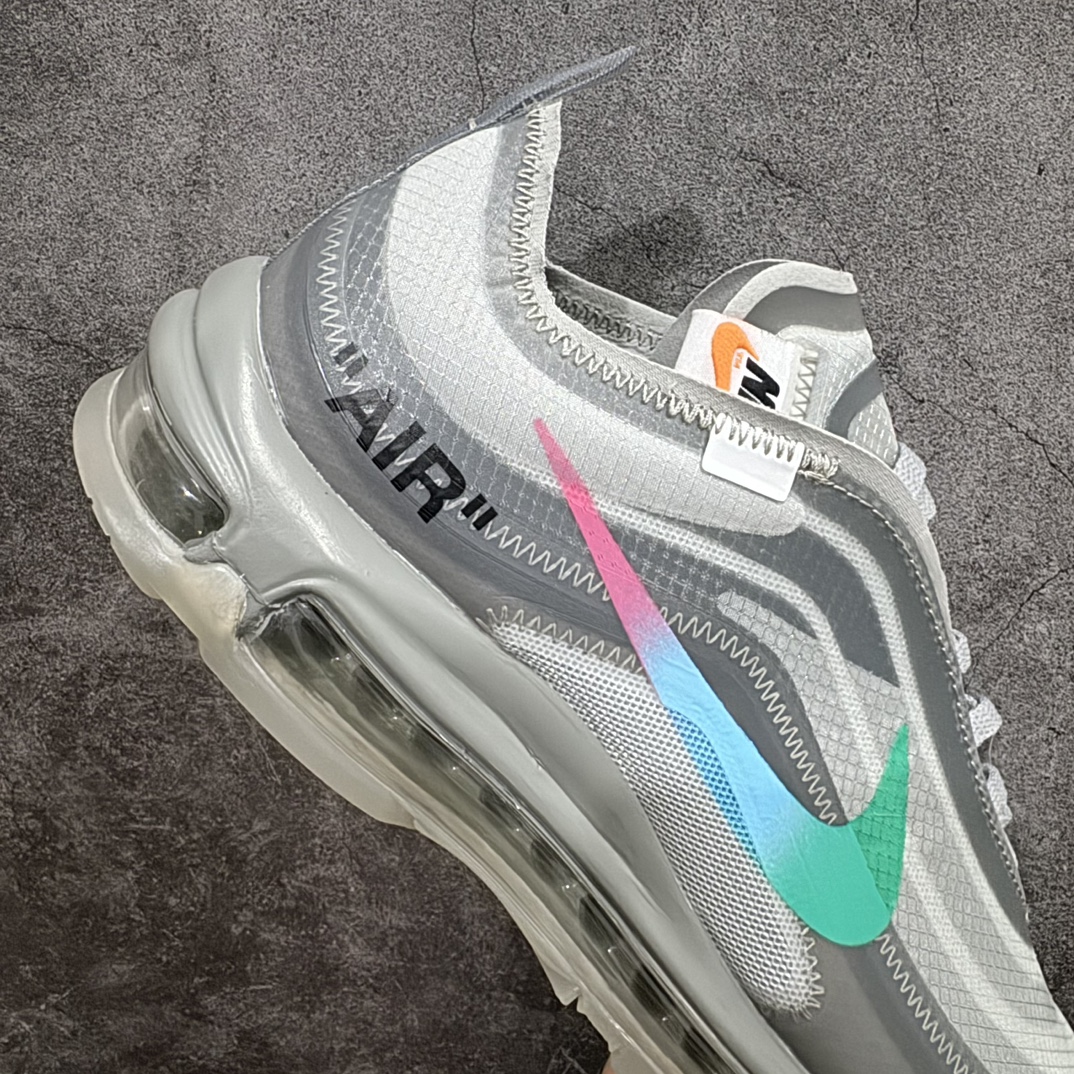 外贸纯原NikeAirmax97xOFFWHITE货号AJ4585-001原档案透明大底原厂韩国原装网纱