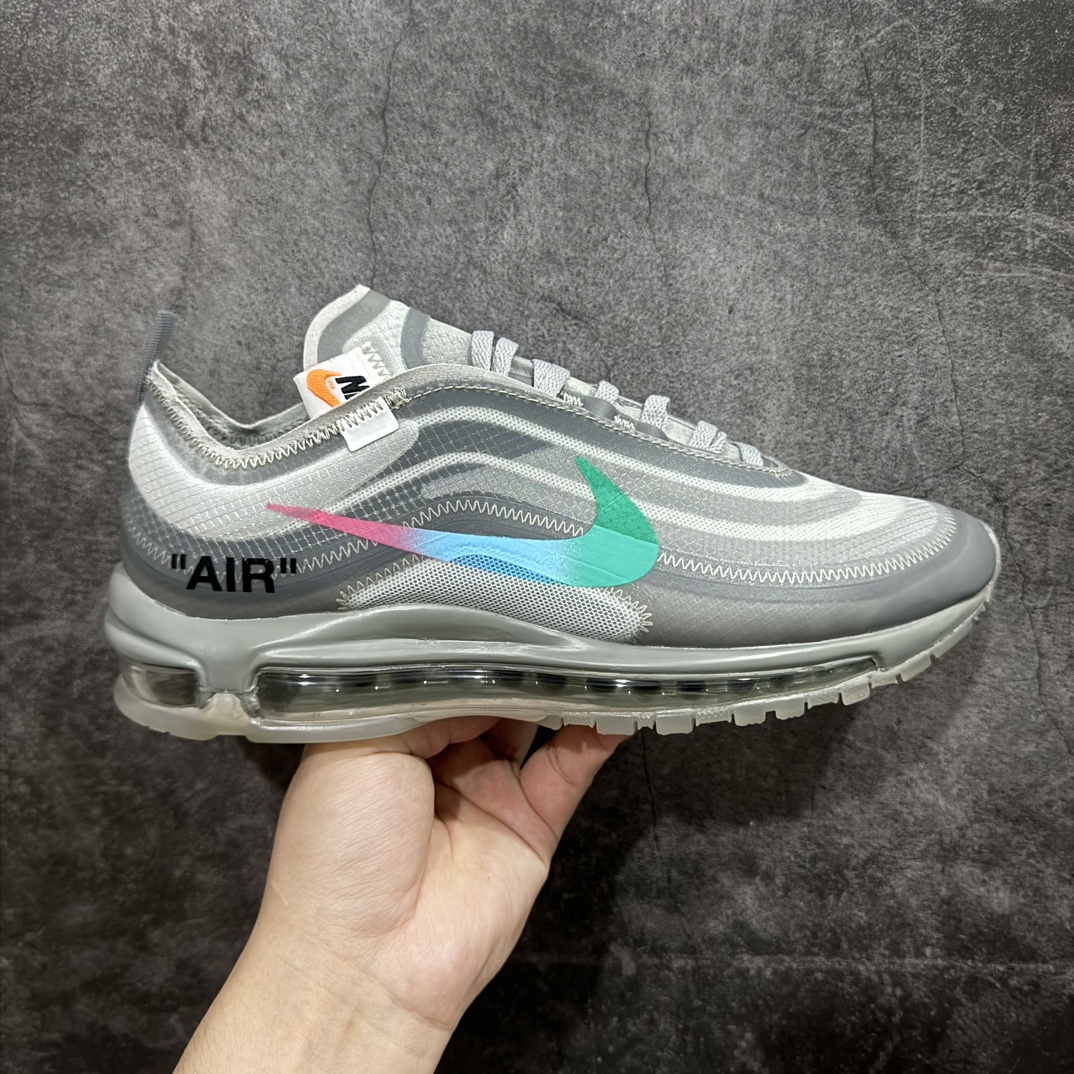 外贸纯原NikeAirmax97xOFFWHITE货号AJ4585-001原档案透明大底原厂韩国原装网纱