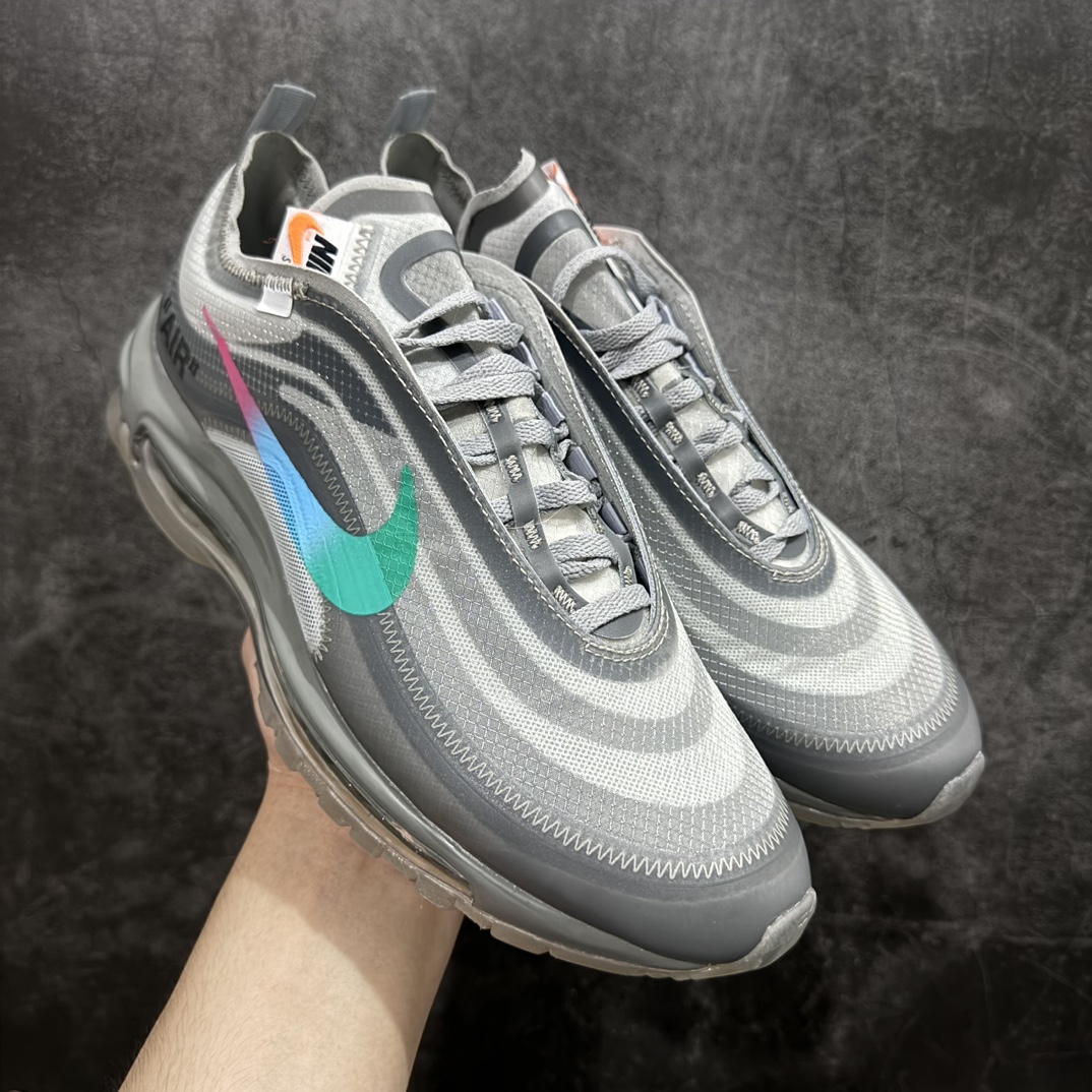 【外贸纯原】Nike Air max 97 x  OFF WHITE货号：AJ4585-001n原档案透明大底  原厂韩国原装网纱六道原厂高频工艺 全套包装配件同步正品鞋面不起皱 正确内侧印刷字体 鞋带不掉字 尺码 40-47.5 编码：OW450480-鞋库