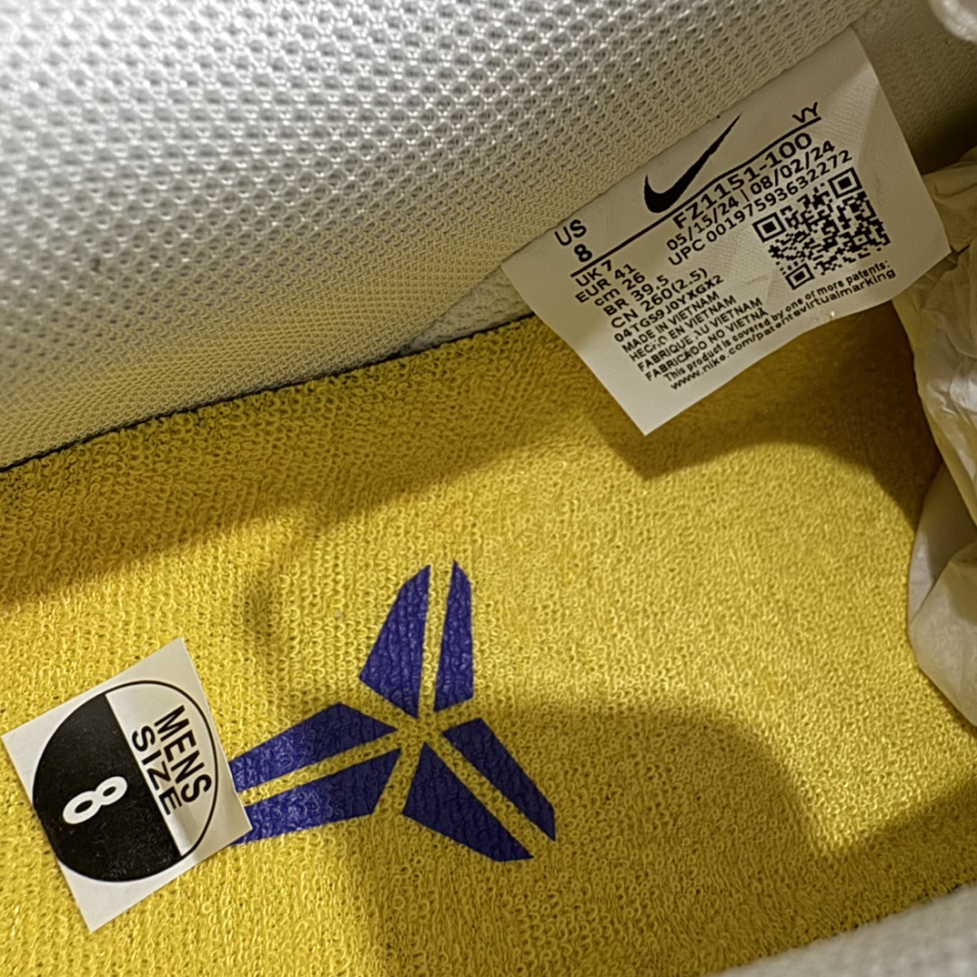 图片[8]-【Top纯原】Kobe x Air Force 1 Low 白黄紫n原楦头原纸板 打造纯正空军版型n#专注外贸渠道 全掌内置蜂窝气垫 #原盒配件 原厂中底钢印、拉帮完美 官方同步上架n 货号：FZ1151-100 尺码：40-48 编码：TO370390-鞋库