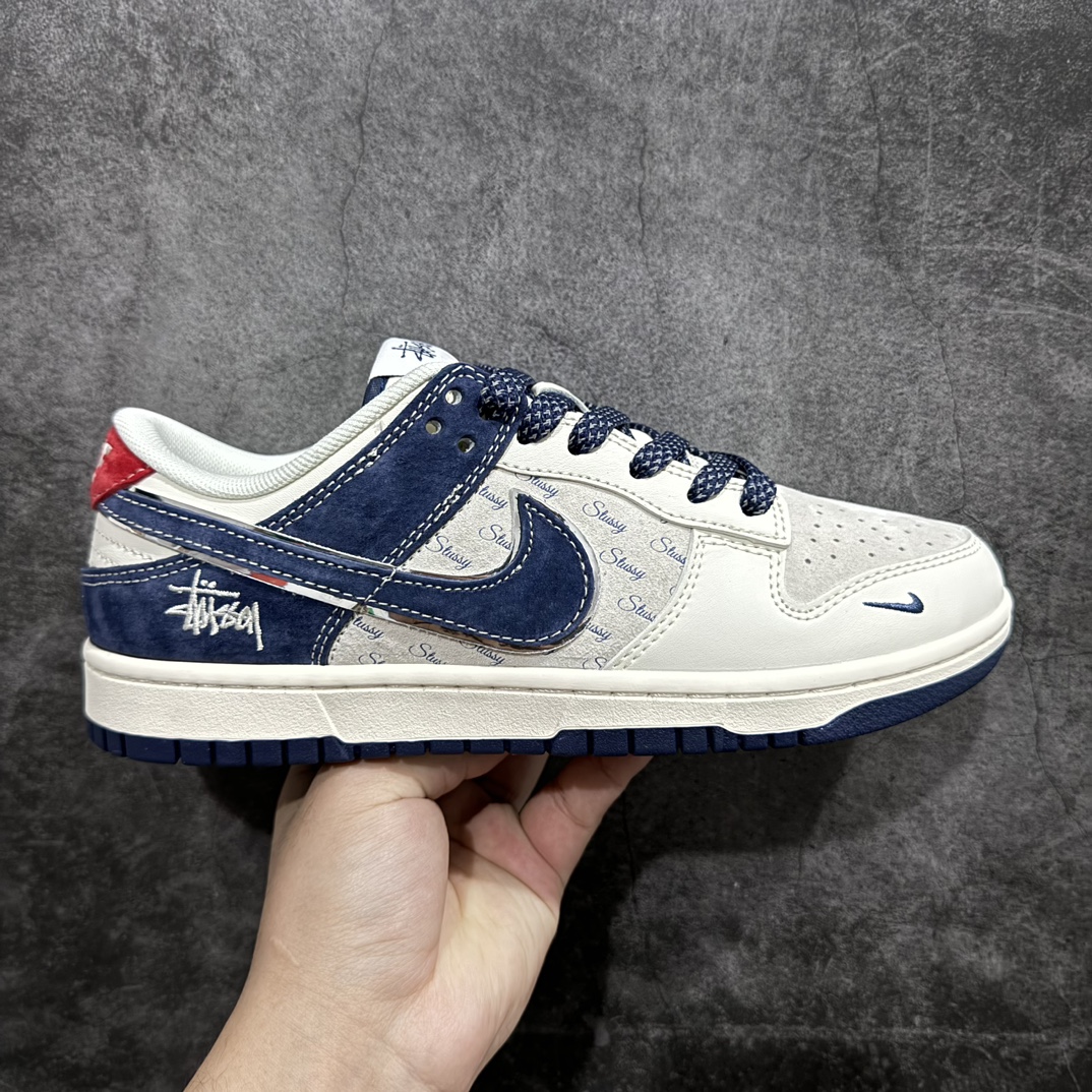 【定制版】Nk SB Dunk Low 斯图西联名-猪八米灰蓝 周年高端定制 低帮休闲板鞋 XX2025-609n#定制鞋盒 大厂纯原品质出货 超高清洁度 皮料切割干净无任何毛边 细节完美  尺码：36 36.5 37.5 38 38.5 39 40 40.5 41 42 42.5 43 44 44.5 45 编码：HXS320340-鞋库