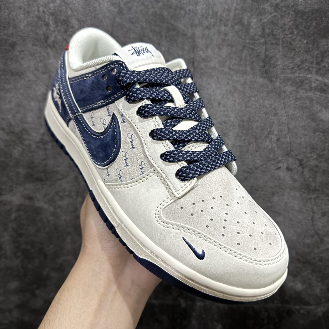 图片[3]-【定制版】Nk SB Dunk Low 斯图西联名-猪八米灰蓝 周年高端定制 低帮休闲板鞋 XX2025-609n#定制鞋盒 大厂纯原品质出货 超高清洁度 皮料切割干净无任何毛边 细节完美  尺码：36 36.5 37.5 38 38.5 39 40 40.5 41 42 42.5 43 44 44.5 45 编码：HXS320340-鞋库