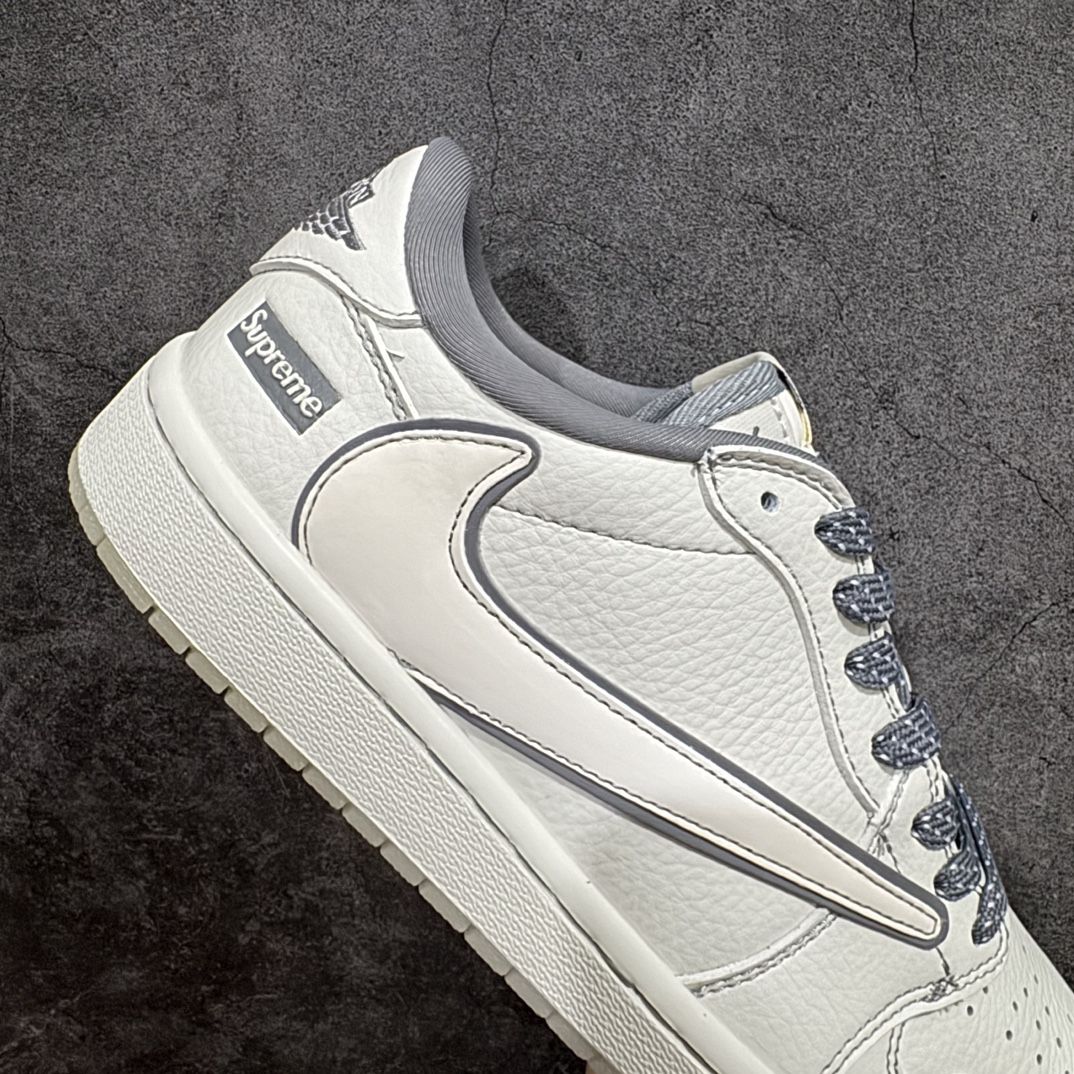 图片[7]-【定制版】Travis Scott x Nike Air Jordan 1 Low x SupremeAir Jordan 1 Low 反转白银小钩满天星倒钩 纯原版本n全鞋采用原装头层皮，用料扎实 精雕细琢n鞋型极致还原 飞翼3D打印改良 深度立体四线中底拉帮皮料选材 钢印 背胶一应俱全 全新批次 原装原模大底全鞋原厂定制皮料，手感细腻正确折边工艺 完美细节诠释 官方货号：CH6336 011 Size：36 36.5 37.5 38 38.5 39 40 40.5 41 42 42.5 43 44 44.5 45 编码：HXS320340-鞋库