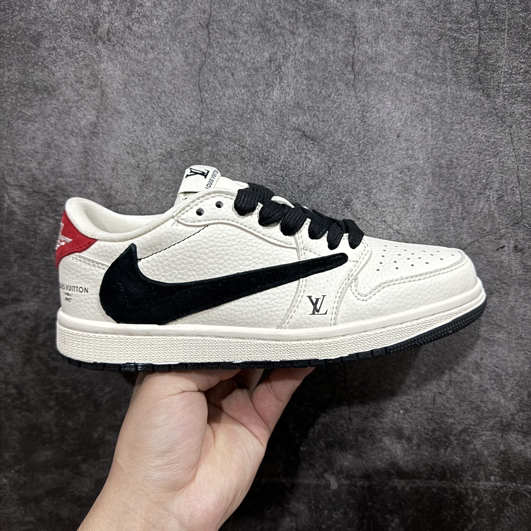 【定制版】TS x Air Jordan AJ1 Low 倒钩低帮联名定制配色 LX1988-700 原厂内置气垫魔块 A模大底 头层小牛皮 鞋舌AJ原厂专用牛津布+AJ专用反口珍珠布+原厂无杂质高弹内里海棉+特殊封边弹力鞋带 SIZE：36 36.5 37.5 38 38.5 39 40 40.5 41 42 42.5 43 44 44.5 45  编码：HXS320340-鞋库