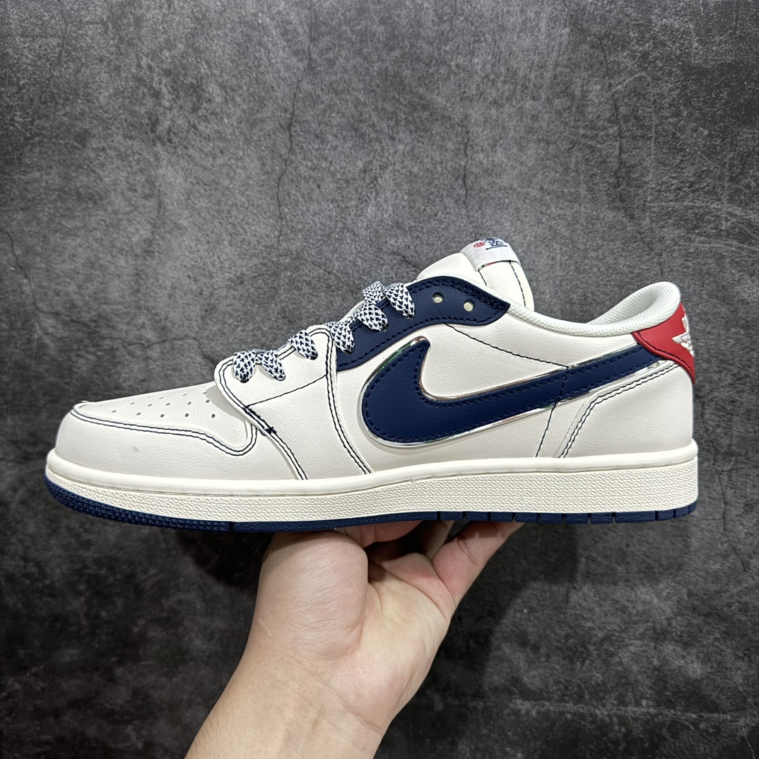 定制版 Stussy x Air Jordan 1 Low 红尾蓝勾  XZ3398-001