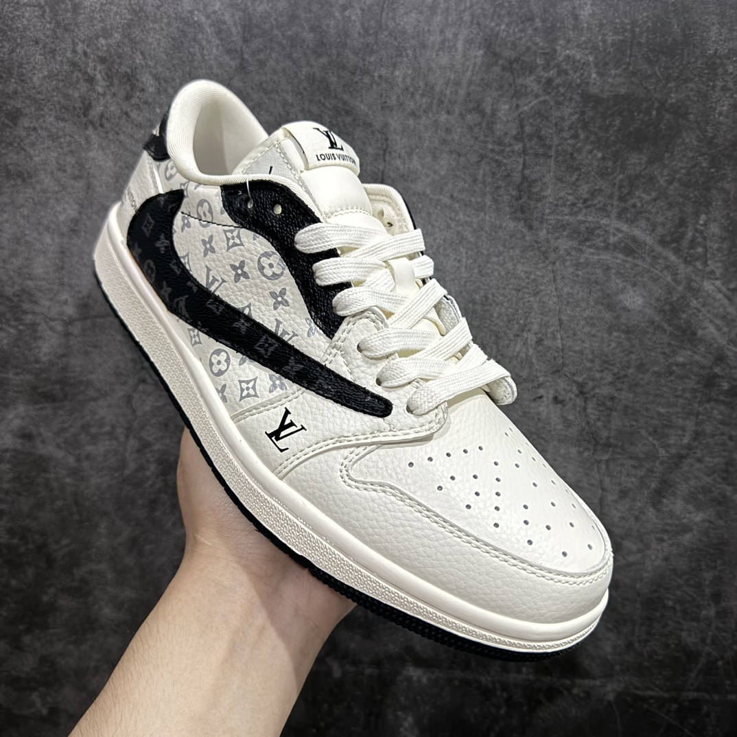 定制版 Fragment x Travis Scott x LV Air Jordan 1 Low 三方联名倒钩 LX1988-600