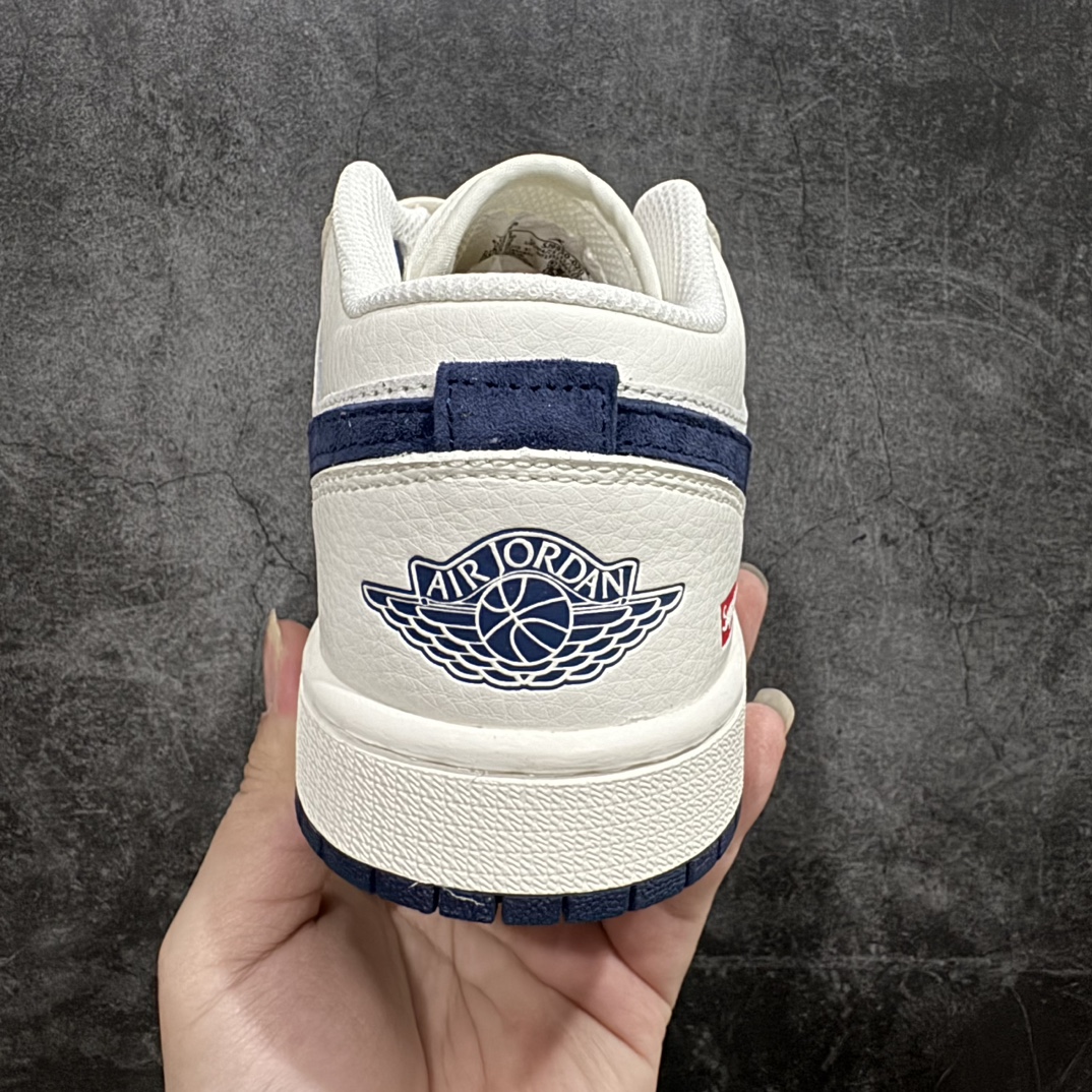 定制版 Supreme x Air Jordan 1 Low 深蓝双拼底   SJ9950-020