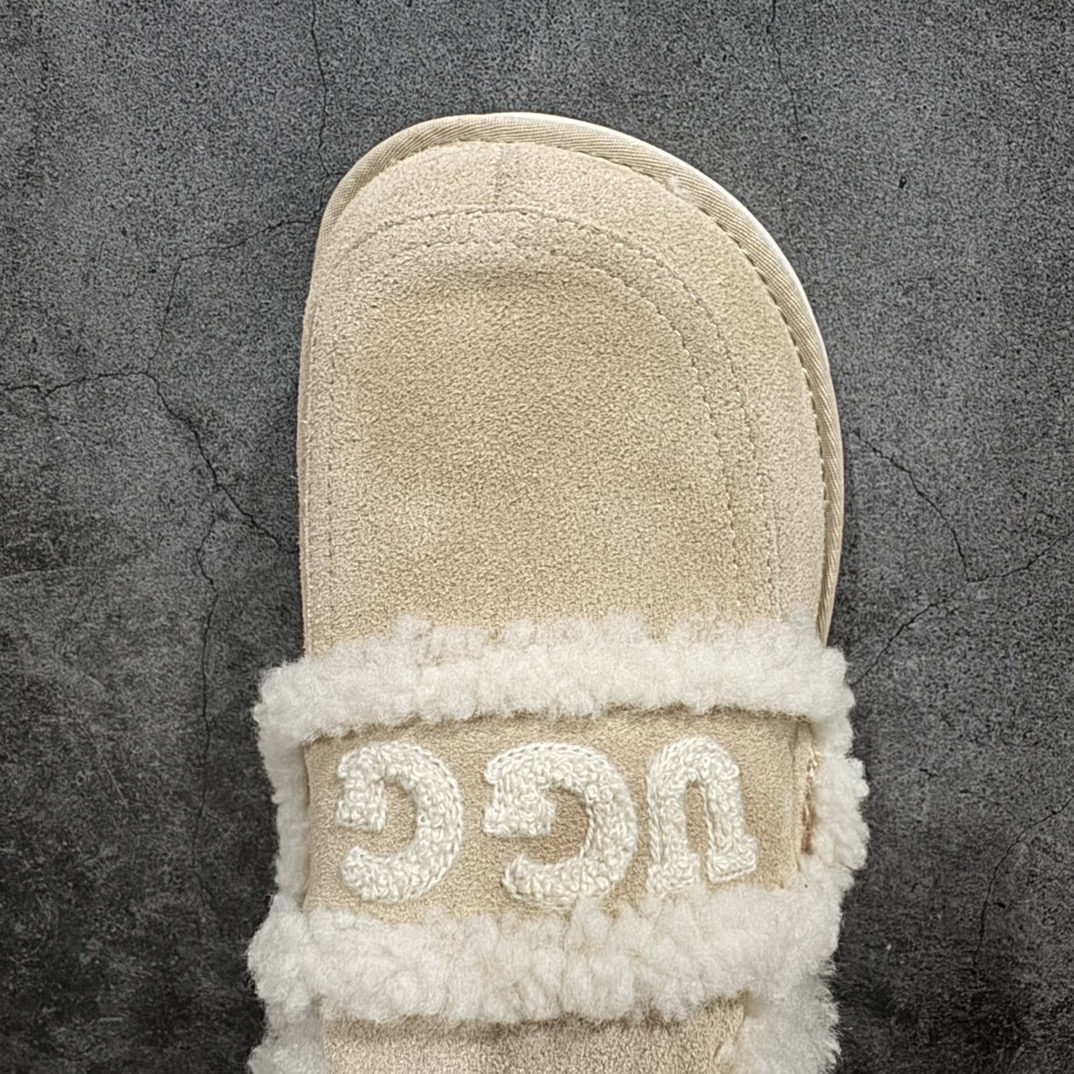 图片[5]-【广东纯原版】秋冬新款,美国轻奢品牌🐑UGG W Classic Coquette Clog Slipper  II 科凯特2.0系列时尚居家穆勒风包头舒适保暖露跟厚底半拖鞋 货号:OB938厚底n升级原楦原纸版开发版型n采用TPU模压定型翻毛皮鞋面材质n内嵌人造卷曲羊毛毛绒里衬和鞋垫,保暖锁热#选用17毫米UGGPURE™ 植入式羊毛里衬与可拆卸的UGGPURE™ 植入式羊毛鞋垫#Treadlite轻翼科技外底-优质的防滑,耐磨性,和良好的弹性❗ 尺码：35-40n产品描述：休闲系列作为本季主力系列，轻盈耐磨的橡胶大底，让穿着的舒适性提升 品名：Classic Coquette Clog Slipper  II 科凯特2.0系列鞋面：翻毛皮革/织物 编码：TL320340-鞋库