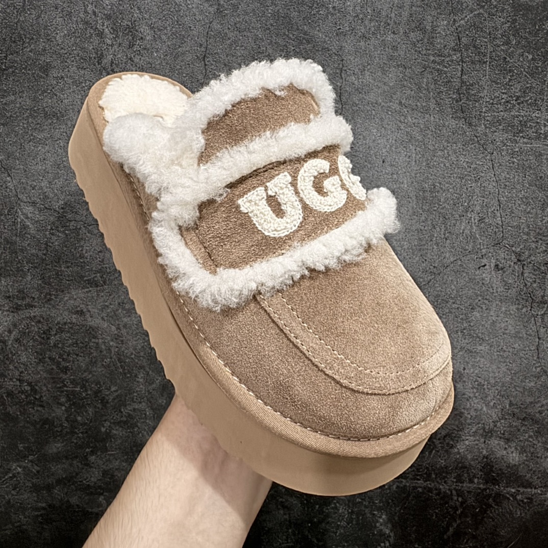 图片[3]-【广东纯原版】秋冬新款,美国轻奢品牌🐑UGG W Classic Coquette Clog Slipper II 科凯特2.0系列时尚居家穆勒风包头舒适保暖露跟厚底半拖鞋 货号：OB938厚底 升级原楦原纸版开发版型 采用TPU模压定型翻毛皮鞋面材质 内嵌人造卷曲羊毛毛绒里衬和鞋垫,保暖锁热#选用17毫米UGGPURE™ 植入式羊毛里衬与可拆卸的UGGPURE™ 植入式羊毛鞋垫#Treadlite轻翼科技外底-优质的防滑,耐磨性,和良好的弹性❗ 尺码：35-40 产品描述：休闲系列作为本季主力系列，轻盈耐磨的橡胶大底，让穿着的舒适性提升 品名：Classic Coquette Clog Slipper II 科凯特2.0系列鞋面：翻毛皮革/织物-选品中心