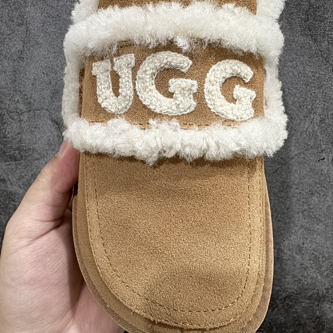 图片[5]-【广东纯原版】秋冬新款,美国轻奢品牌🐑UGG W Classic Coquette Clog Slipper  II 科凯特2.0系列时尚居家穆勒风包头舒适保暖露跟厚底半拖鞋 货号:OB938厚底n升级原楦原纸版开发版型n采用TPU模压定型翻毛皮鞋面材质n内嵌人造卷曲羊毛毛绒里衬和鞋垫,保暖锁热#选用17毫米UGGPURE™ 植入式羊毛里衬与可拆卸的UGGPURE™ 植入式羊毛鞋垫#Treadlite轻翼科技外底-优质的防滑,耐磨性,和良好的弹性❗ 尺码：35-40n产品描述：休闲系列作为本季主力系列，轻盈耐磨的橡胶大底，让穿着的舒适性提升 品名：Classic Coquette Clog Slipper  II 科凯特2.0系列鞋面：翻毛皮革/织物 编码：TL320340-鞋库