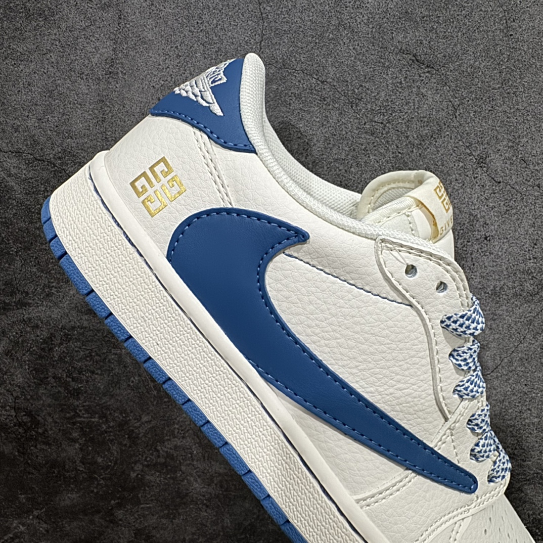 图片[7]-【定制版】Travis Scott x Fragment Design x Air Jordan 1 Low OG SP AJ1 乔1 纪梵希联名-蓝采和 低帮文化休闲板鞋rn#多方联名合作融合了Travis Scott 独特的音乐风格，藤原浩个性的设计风格以及Jordan品牌的经典元素 使其成为一双具有独特身份和价值的鞋子 清新而立体的外观加上联名标识更突出了其独特身份 这种配色方案显示出活力和时尚感 在视觉上引人注目  鞋身的质感和细腻的细节处理使其显得高端而格调十足  这款“倒钩”联名是设计与创意完美结合  融合多方的个性风格是一款备受瞩目的潮流鞋款r 货号：CF3688-025 尺码：36 36.5 37.5 38 38.5 39 40 40.5 41 42 42.5 43 44 44.5 45  编码：HXS320340-鞋库