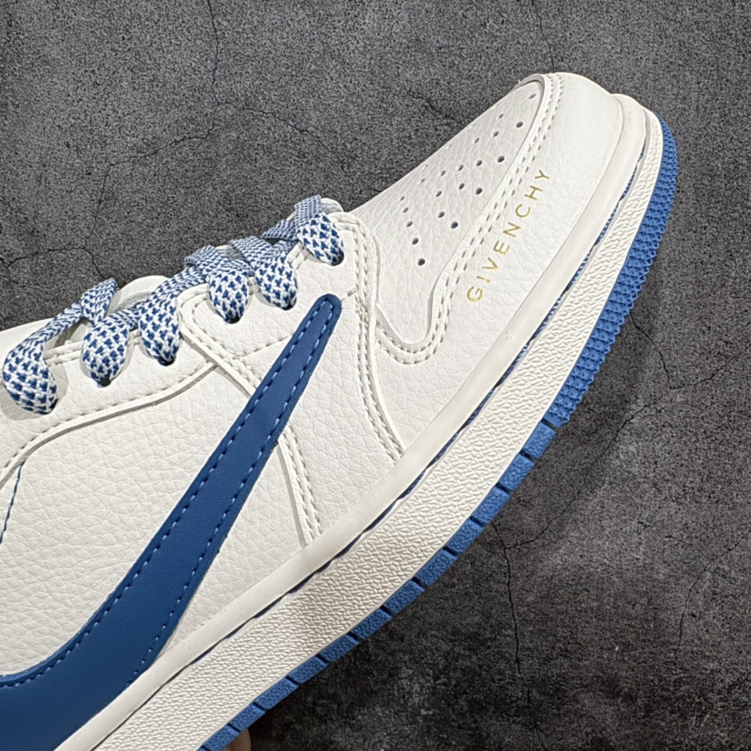 图片[6]-【定制版】Travis Scott x Fragment Design x Air Jordan 1 Low OG SP AJ1 乔1 纪梵希联名-蓝采和 低帮文化休闲板鞋rn#多方联名合作融合了Travis Scott 独特的音乐风格，藤原浩个性的设计风格以及Jordan品牌的经典元素 使其成为一双具有独特身份和价值的鞋子 清新而立体的外观加上联名标识更突出了其独特身份 这种配色方案显示出活力和时尚感 在视觉上引人注目  鞋身的质感和细腻的细节处理使其显得高端而格调十足  这款“倒钩”联名是设计与创意完美结合  融合多方的个性风格是一款备受瞩目的潮流鞋款r 货号：CF3688-025 尺码：36 36.5 37.5 38 38.5 39 40 40.5 41 42 42.5 43 44 44.5 45  编码：HXS320340-鞋库