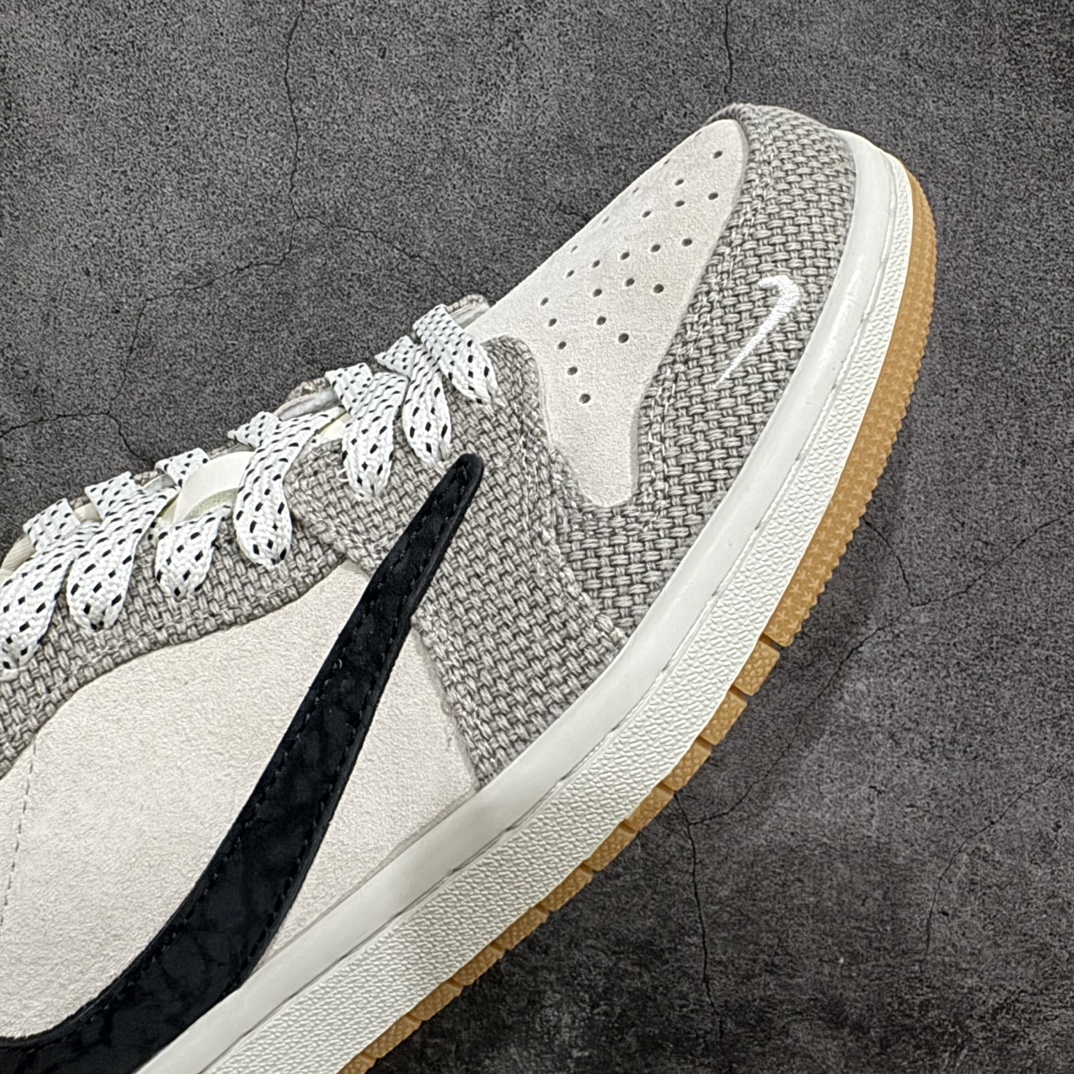 图片[6]-【定制版】Travis Scott x Nike Air Jordan 1 Low x StussynAir Jordan 1 Low 反转米黑拼接帆布满天星倒钩 纯原版本n全鞋采用原装头层皮，用料扎实 精雕细琢n鞋型极致还原 飞翼3D打印改良 深度立体四线中底拉帮皮料选材 钢印 背胶一应俱全 全新批次 原装原模大底全鞋原厂定制皮料，手感细腻正确折边工艺 完美细节诠释 官方货号：JH6089 006 Size：36 36.5 37.5 38 38.5 39 40 40.5 41 42 42.5 43 44 44.5 45 编码：HXS320340-鞋库