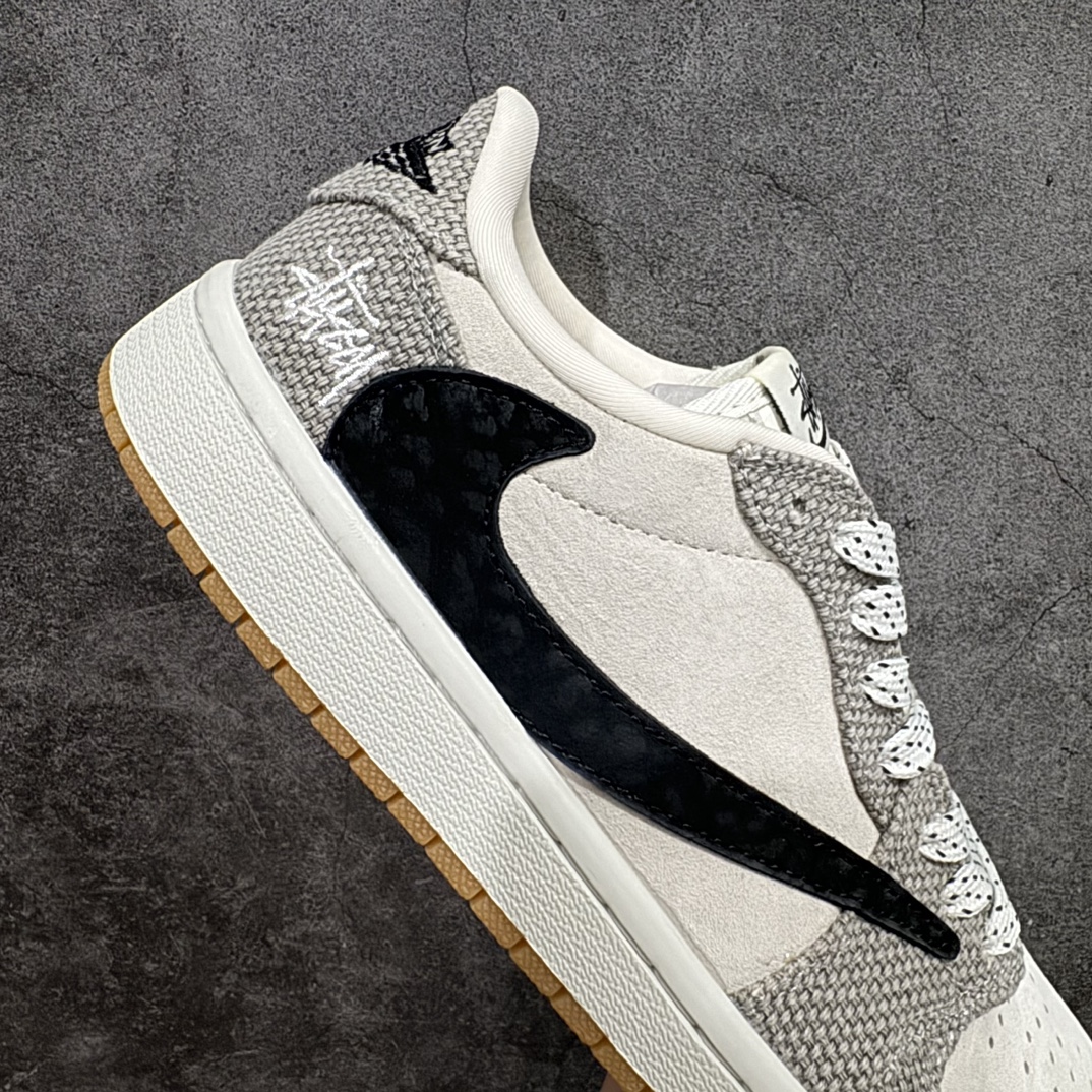 图片[7]-【定制版】Travis Scott x Nike Air Jordan 1 Low x StussynAir Jordan 1 Low 反转米黑拼接帆布满天星倒钩 纯原版本n全鞋采用原装头层皮，用料扎实 精雕细琢n鞋型极致还原 飞翼3D打印改良 深度立体四线中底拉帮皮料选材 钢印 背胶一应俱全 全新批次 原装原模大底全鞋原厂定制皮料，手感细腻正确折边工艺 完美细节诠释 官方货号：JH6089 006 Size：36 36.5 37.5 38 38.5 39 40 40.5 41 42 42.5 43 44 44.5 45 编码：HXS320340-鞋库