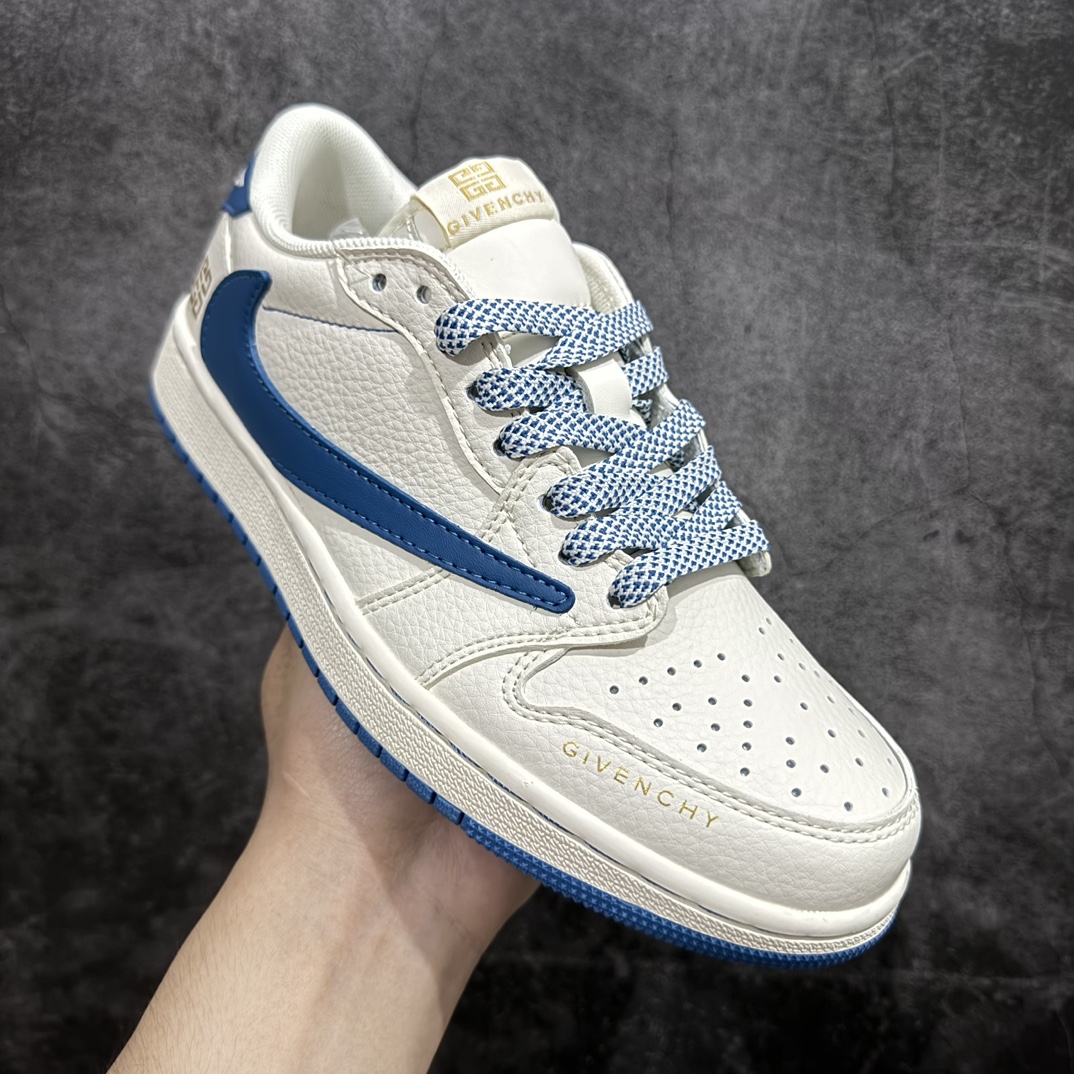 图片[3]-【定制版】Travis Scott x Fragment Design x Air Jordan 1 Low OG SP AJ1 乔1 纪梵希联名-蓝采和 低帮文化休闲板鞋rn#多方联名合作融合了Travis Scott 独特的音乐风格，藤原浩个性的设计风格以及Jordan品牌的经典元素 使其成为一双具有独特身份和价值的鞋子 清新而立体的外观加上联名标识更突出了其独特身份 这种配色方案显示出活力和时尚感 在视觉上引人注目  鞋身的质感和细腻的细节处理使其显得高端而格调十足  这款“倒钩”联名是设计与创意完美结合  融合多方的个性风格是一款备受瞩目的潮流鞋款r 货号：CF3688-025 尺码：36 36.5 37.5 38 38.5 39 40 40.5 41 42 42.5 43 44 44.5 45  编码：HXS320340-鞋库