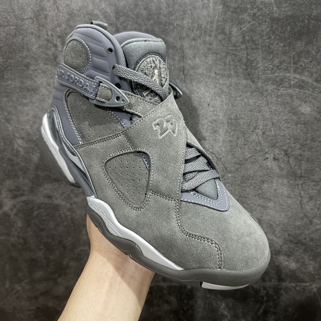 图片[3]-【外贸纯原】Air Jordan AJ8 高帮复古篮球鞋 灰色 305381-014外贸订单 全套原纸板楦头开发 确保原汁原味 完美呈现五代版型 定制优质皮料 完美鞋型匹配公司货 正确TPU鞋舌锁扣 最新原厂底模 大底卡色咬花完美 鞋柜必备鞋款 终端现货供应  尺码：40 40.5 41 42 42.5 43 44 44.5 45 46 47.5 48.5 编码：HXS470500-鞋库