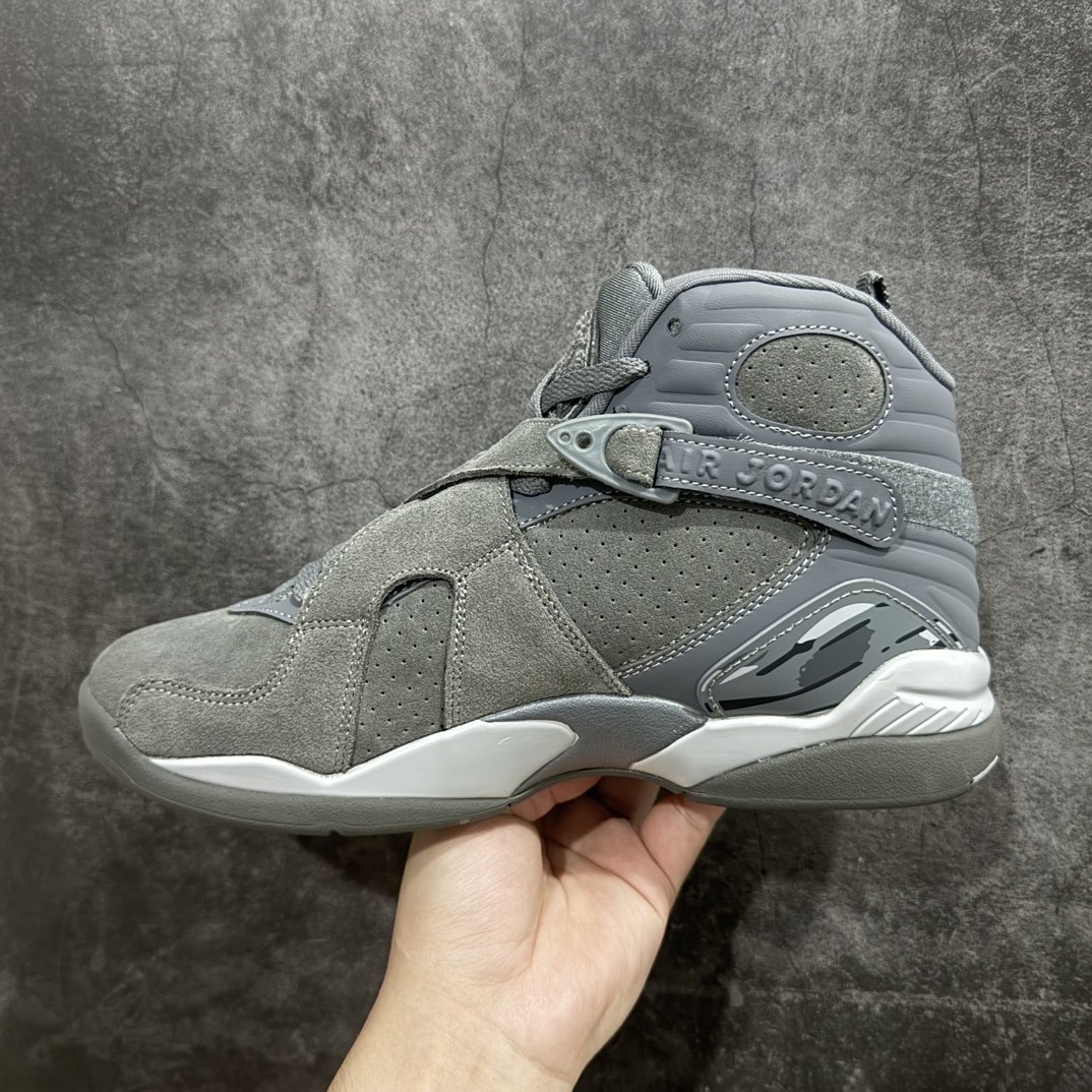 外贸纯原 Air Jordan AJ8 高帮复古篮球鞋 灰色 305381-014