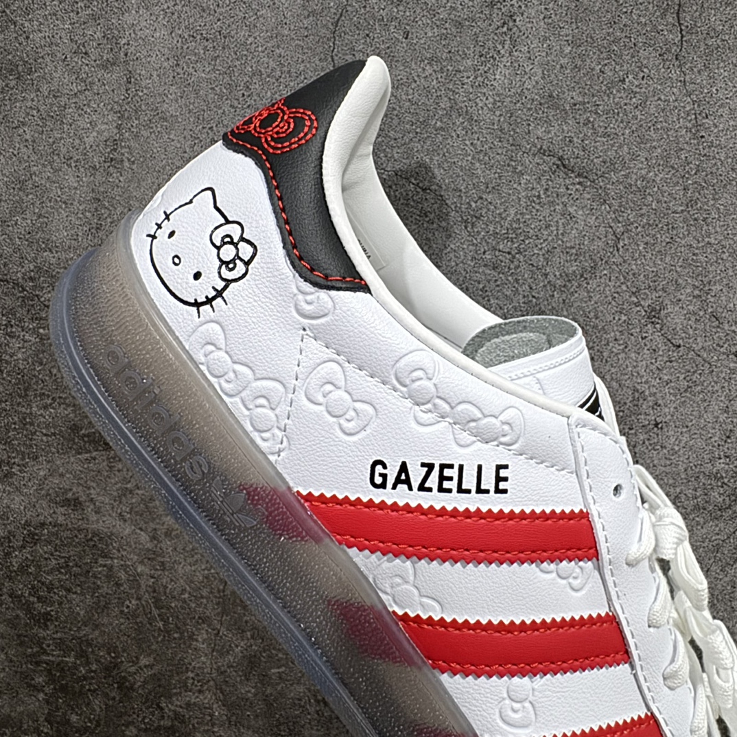 图片[7]-【CS纯原版】凯蒂猫Hello Kitty x Adidas Gazelle Indoor Trainers\”Hello Kitty And Friends\”羚羊内训系列低帮复古百搭休闲运动德训风板鞋“联名白红黑凯蒂猫蝴蝶结印面”II0013nnn市场最高版本完美还原zp细节，注意区别市场任何版本，完全不是一路货色‼️n全鞋原材料打造，无任何色差，正确鞋型，后跟港宝材料定型，正确微透生胶大底，反口内里头层细腻小牛皮，纸板中底 鞋垫背胶，侧面正确压印字母，所有细节完美还原‼️ 尺码：35 36 36.5 37 38 38.5 39 40 40.5 41 42 42.5 43 44 44.5 45 编码：X10255280-鞋库