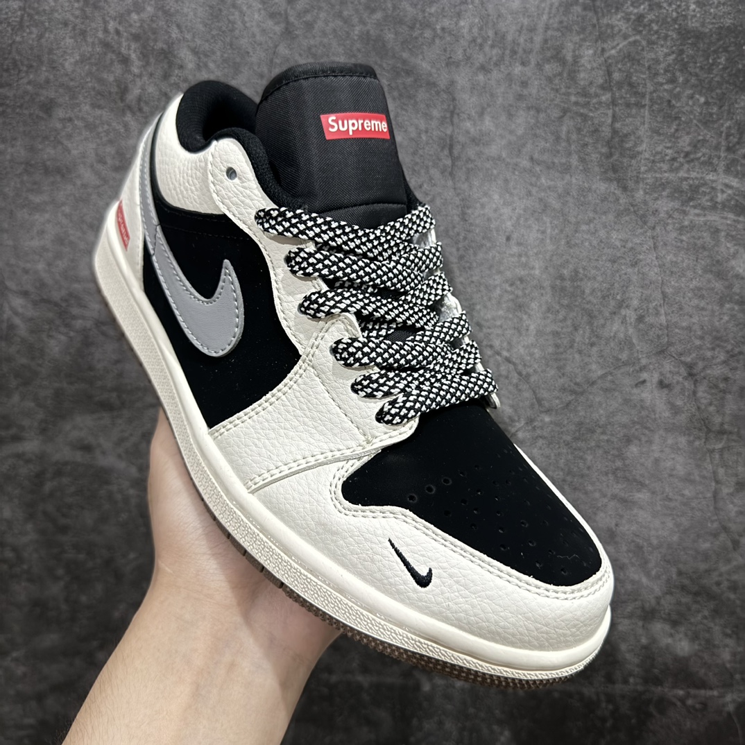 定制版 Air Jordan 1 Retro Low x Supreme 白黑小钩满天星  XX2401-001