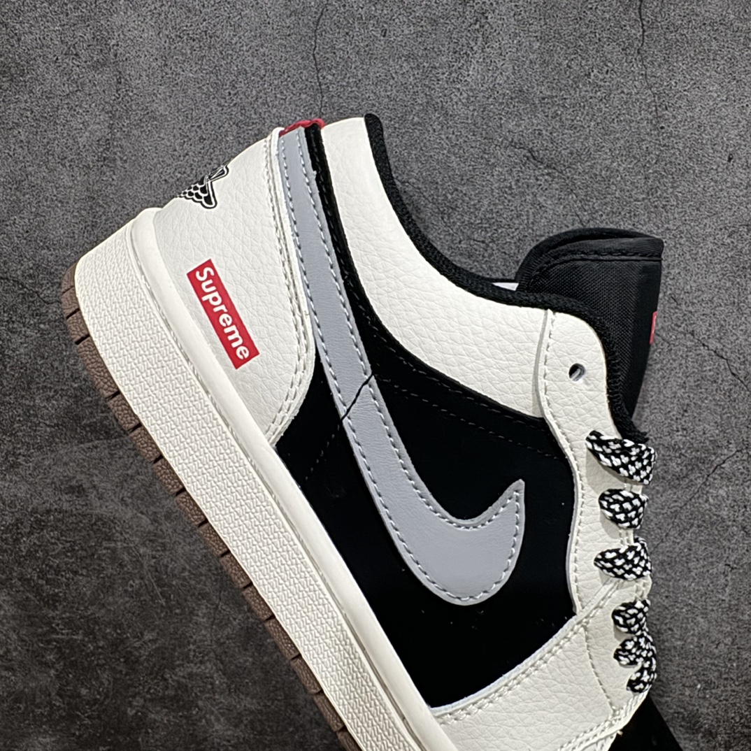 定制版 Air Jordan 1 Retro Low x Supreme 白黑小钩满天星  XX2401-001