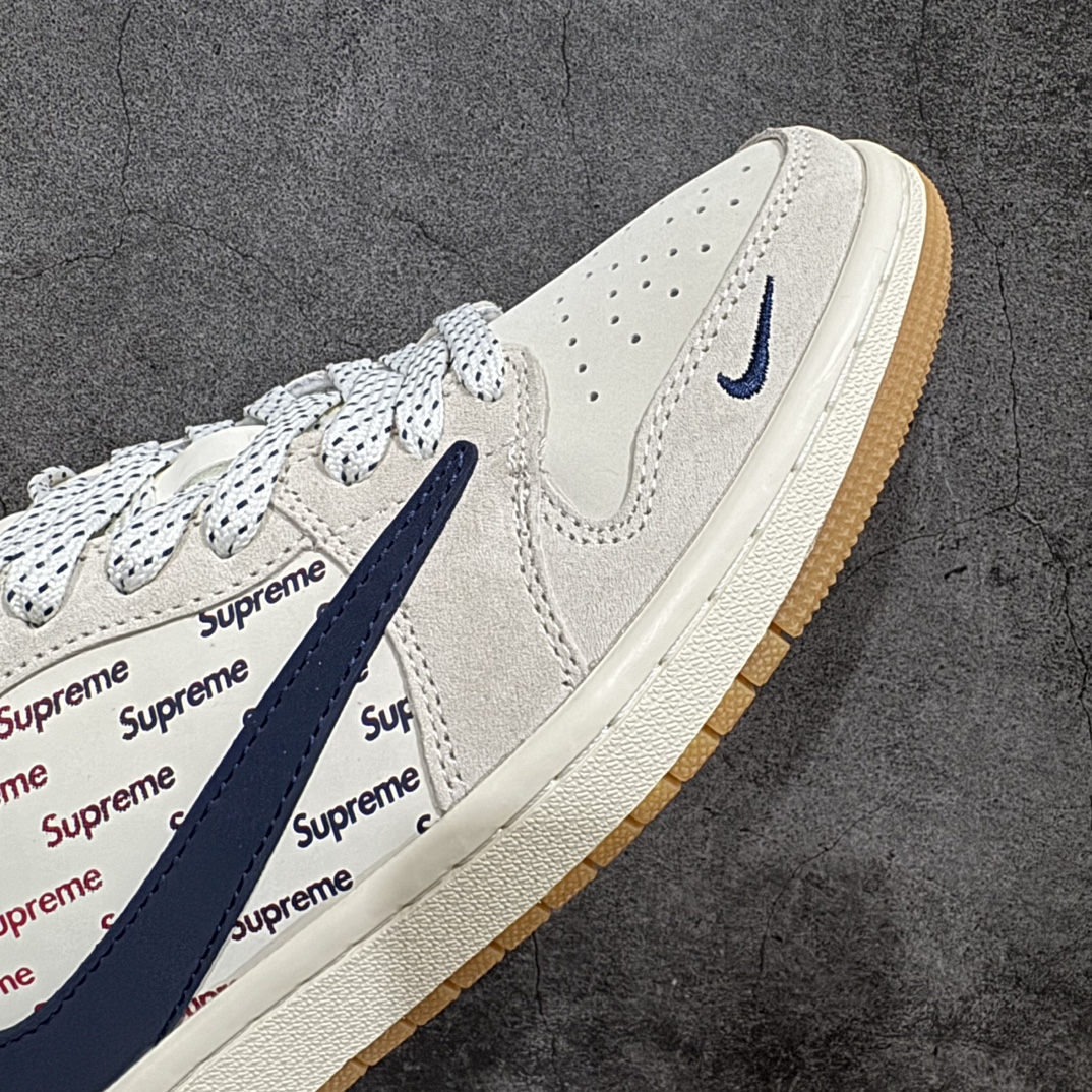 图片[6]-【定制版】Travis Scott x Fragment Design x Air Jordan 1 Low OG SP AJ1 乔1 Supreme联名-猪八奶咖 低帮文化休闲板鞋n#多方联名合作融合了Travis Scott 独特的音乐风格，藤原浩个性的设计风格以及Jordan品牌的经典元素 使其成为一双具有独特身份和价值的鞋子 清新而立体的外观加上联名标识更突出了其独特身份 这种配色方案显示出活力和时尚感 在视觉上引人注目  鞋身的质感和细腻的细节处理使其显得高端而格调十足  这款“倒钩”联名是设计与创意完美结合  融合多方的个性风格是一款备受瞩目的潮流鞋款 货号：JH6088-613 尺码：36 36.5 37.5 38 38.5 39 40 40.5 41 42 42.5 43 44 44.5 45 编码：HXS320340-鞋库