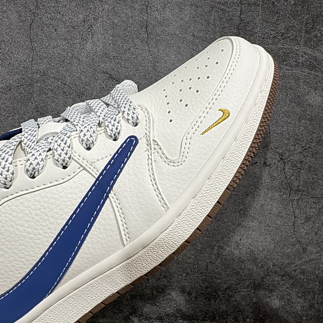 定制版 Travis Scott x Fragment Design x Air Jordan 1 Low OG SP AJ1 乔1 斯图西联名-棕底蓝勾 低帮文化休闲板鞋 XY2688-121