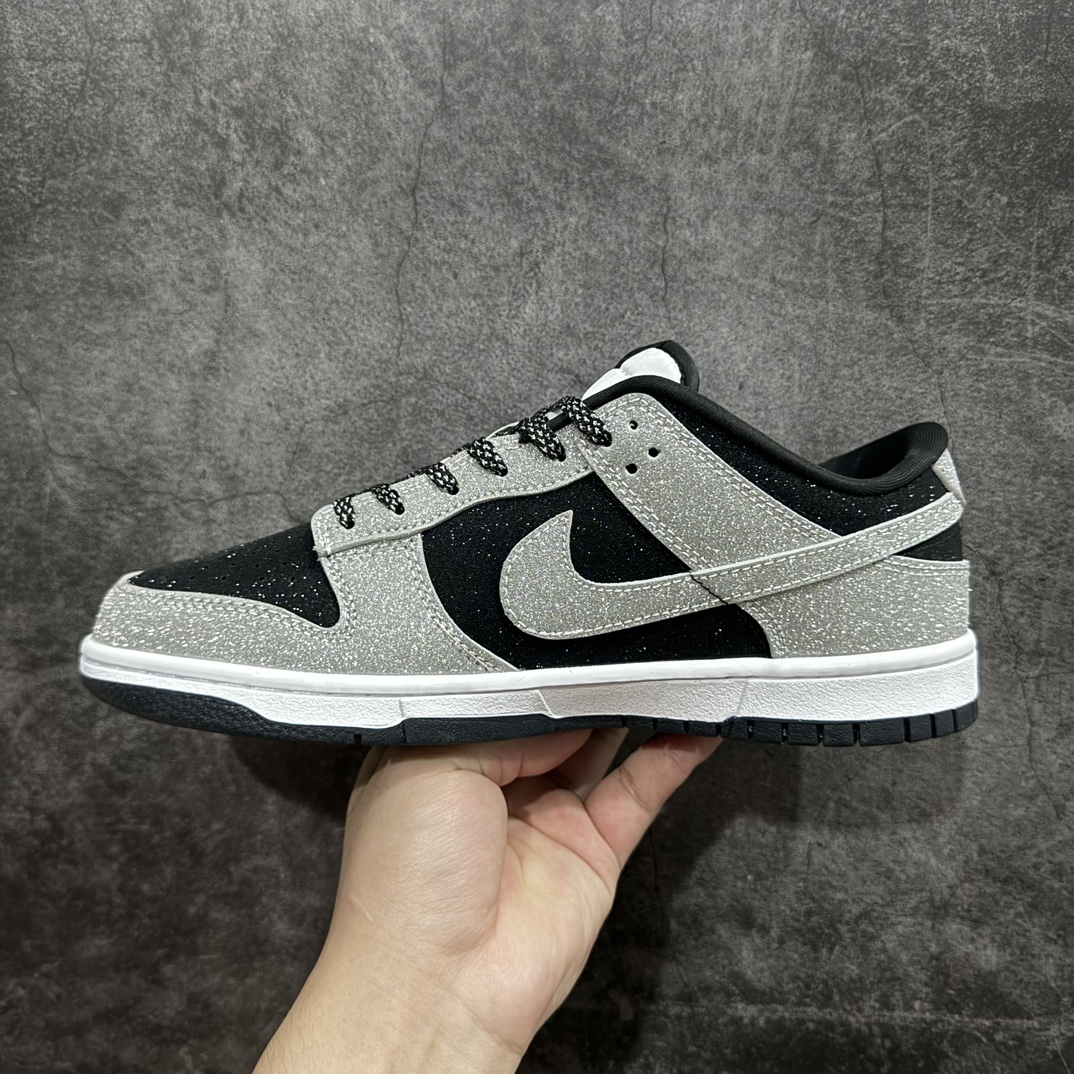 定制版 Nk SB Dunk Low 黑银色反转满天星 低帮休闲板鞋  KK1333-003