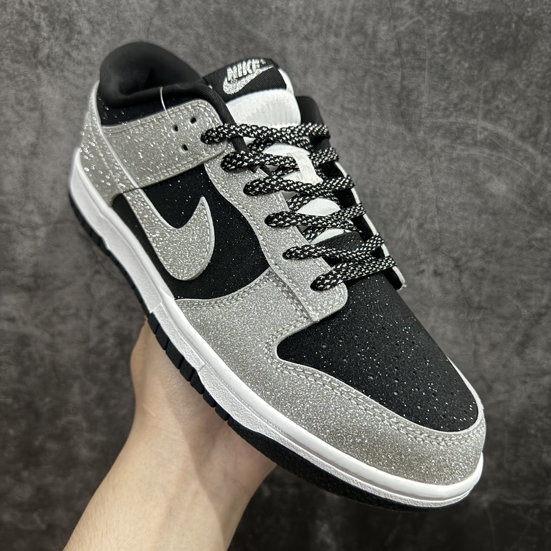 定制版 Nk SB Dunk Low 黑银色反转满天星 低帮休闲板鞋  KK1333-003