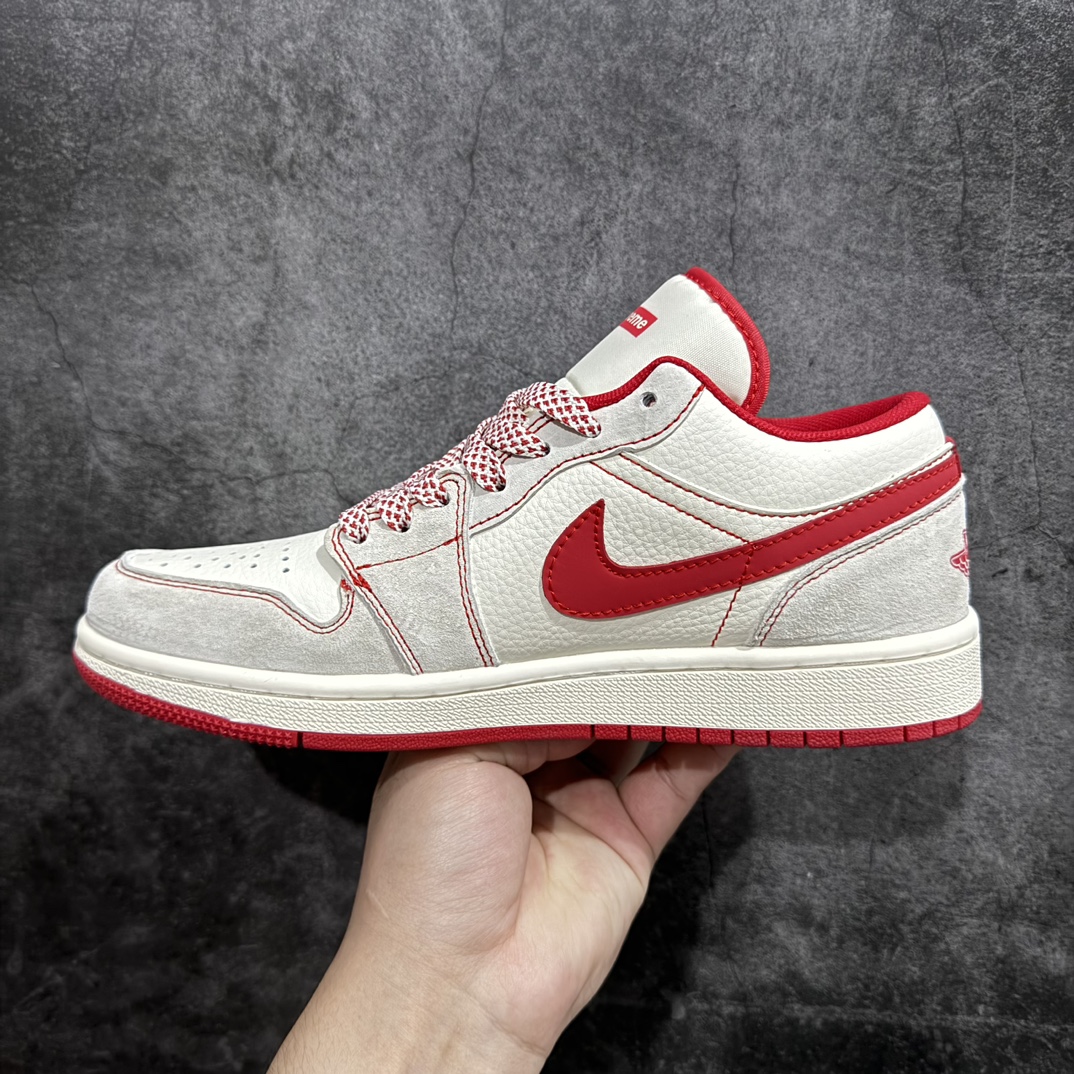 定制版 Air Jordan 1 Retro Low x Supreme 米红小钩满天星  XX2409-009