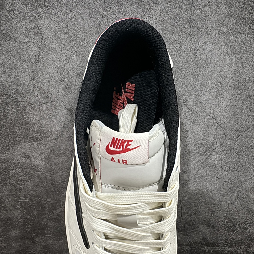 定制版 Supreme x Air Jordan 1 Low 米白黑勾定制倒钩   LJ5188-023