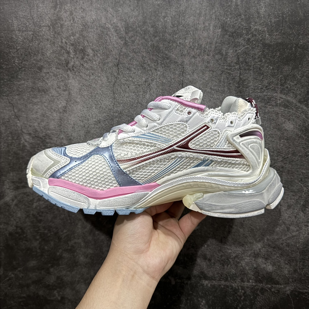 纯原OK版本 Balenciaga Runner 巴黎世家7.5代 破坏风 手工做旧款复古老爹鞋 灰蓝色