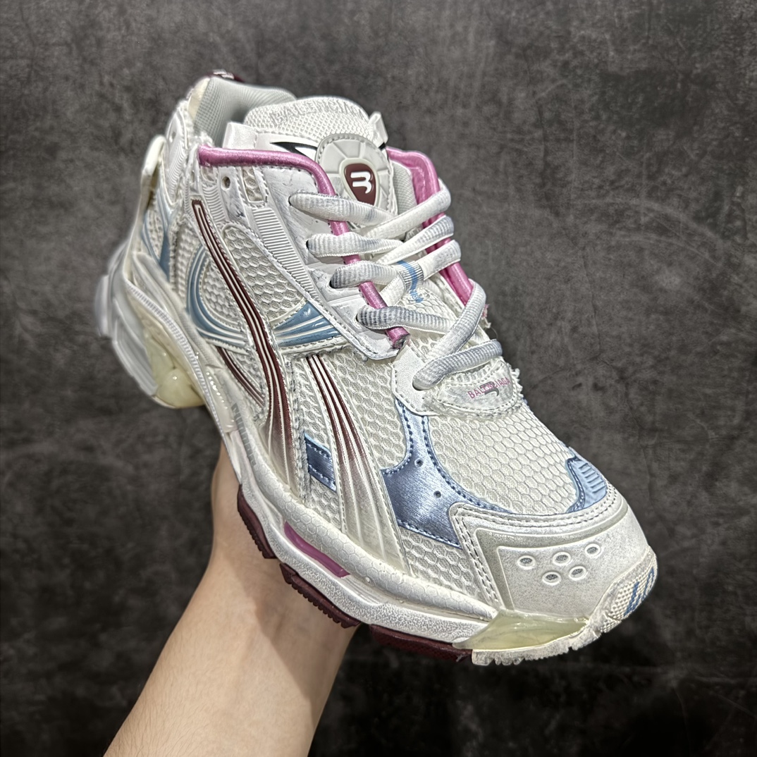 图片[3]-【纯原OK版本】Balenciaga Runner 巴黎世家7.5代 破坏风 手工做旧款复古老爹鞋 灰蓝色n全新外贸版本 核心配合工厂优势供应该款是通过溢胶 做旧 缝线等细节 展示了设计师 Demna的运动鞋风格 传递复古感 后侧板 翘起的鞋头 展示了 Demna 在结构上的未来构想  尺码：35 36 37 38 39 40 41 42 43 44 45 46 编码：DF500520-鞋库