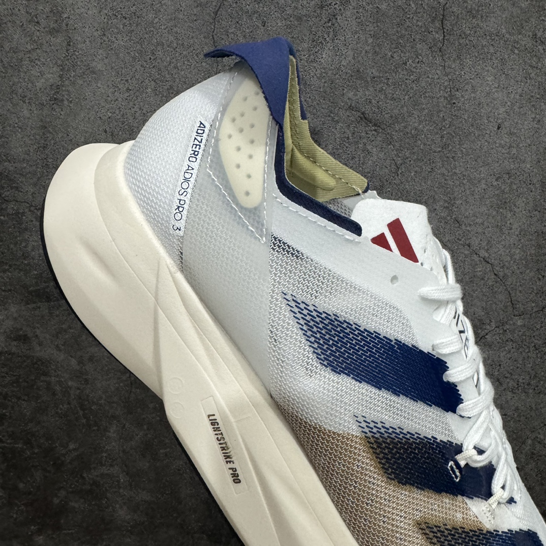 adidas Adizero Adios Pro 3 舒适百搭减震防滑耐磨 低帮 碳板 马拉松跑步鞋 波士顿3代夏季透气网眼竞速跑鞋 IG6438