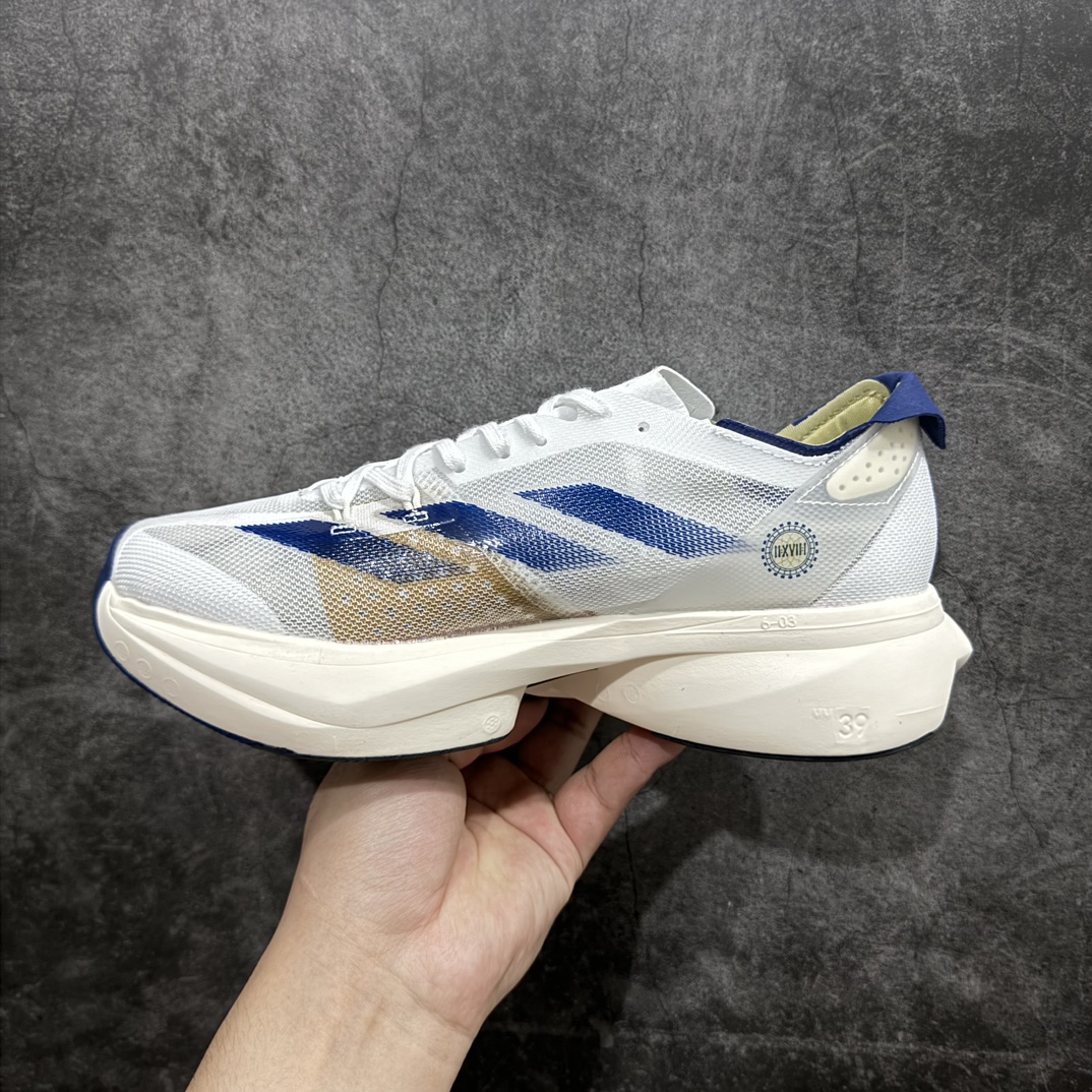 adidas Adizero Adios Pro 3 舒适百搭减震防滑耐磨 低帮 碳板 马拉松跑步鞋 波士顿3代夏季透气网眼竞速跑鞋 IG6438