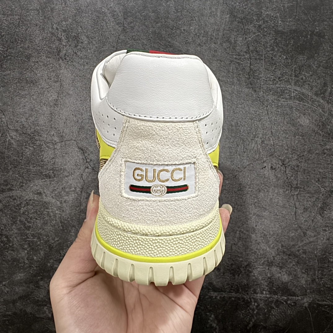 图片[4]-【广东纯原版本】意大利奢侈品牌-古驰Gucci Re-Web Leather Sneakers 系列低帮复古百搭训练休闲运动小白板鞋“皮革米白乌木色GG红绿标牌n升级官方最新2024全套专柜星座配件及包装物(附送官方快递加固包装盒!!) 采用软质粒面头层皮革组合纯棉提花布鞋面材质#搭载灌注PU式缓震乳胶脚垫 全新开发复合TPR防变形色块耐磨橡胶外底n码数：39-45 编码：TL450470-鞋库