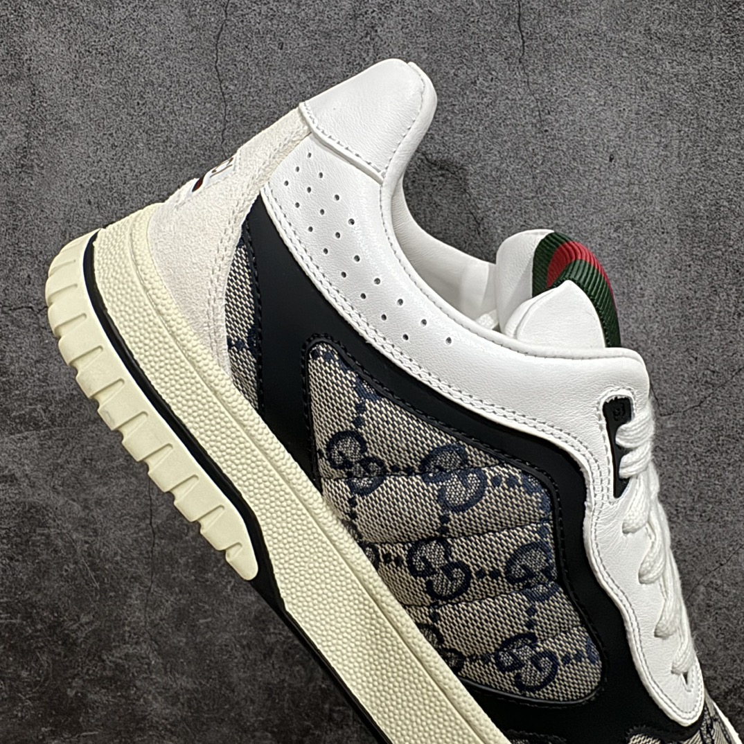 广东纯原版本 意大利奢侈品牌-古驰Gucci Re-Web Leather Sneakers 系列低帮复古百搭训练休闲运动小白板鞋