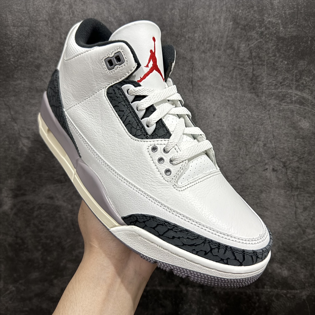 图片[3]-【JS纯原】Air Jordan AJ3 Retro 白灰 CT8532-106n圈内最强三代系列 匠心打造 开发时长超过半年 目前可过各类鉴定或无法鉴定 裸鞋随便操作 全套原纸板楦头开发 原厂大底磨具加持立体防滑纹理 原装可视Air Sole气垫 原汁原味最完美的三代版型 唯一正确鞋头趴度弧度高度鞋身腰线 原厂TPU彩虹扎染后跟饰片 正确内里反口里网布 皮料菱角分明不变形无多余毛边 广东原厂zp同批次手工大底描漆拉丝 市场唯一原厂鞋扣模具 原厂织唛标 原厂飞人电绣工艺 尾指中部跳三针 独家绑鞋带手法 印刷中底布 四线拉帮 米色美纹纸贴合固定 进口港宝加持 后跟自然饱满 全鞋荧光划线卡点 追求极致完美 每一双都是工艺品 多重QC质检 超越公司货的品控标准 实实在在的免检产品 SIZE：36 36.5 37.5 38 38.5 39 40 40.5 41 42 42.5 43 44 44.5 45 45.5 46 47.5 48.5 编码：X10450480-鞋库