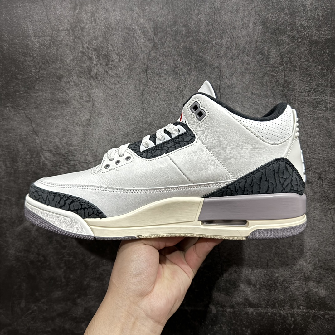 图片[2]-【JS纯原】Air Jordan AJ3 Retro 白灰 CT8532-106n圈内最强三代系列 匠心打造 开发时长超过半年 目前可过各类鉴定或无法鉴定 裸鞋随便操作 全套原纸板楦头开发 原厂大底磨具加持立体防滑纹理 原装可视Air Sole气垫 原汁原味最完美的三代版型 唯一正确鞋头趴度弧度高度鞋身腰线 原厂TPU彩虹扎染后跟饰片 正确内里反口里网布 皮料菱角分明不变形无多余毛边 广东原厂zp同批次手工大底描漆拉丝 市场唯一原厂鞋扣模具 原厂织唛标 原厂飞人电绣工艺 尾指中部跳三针 独家绑鞋带手法 印刷中底布 四线拉帮 米色美纹纸贴合固定 进口港宝加持 后跟自然饱满 全鞋荧光划线卡点 追求极致完美 每一双都是工艺品 多重QC质检 超越公司货的品控标准 实实在在的免检产品 SIZE：36 36.5 37.5 38 38.5 39 40 40.5 41 42 42.5 43 44 44.5 45 45.5 46 47.5 48.5 编码：X10450480-鞋库