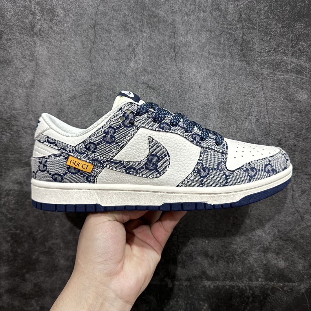 【定制版】Nk SB Dunk Low 古驰联名-墨蓝 周年高端定制 低帮休闲板鞋 BB9676-313n#定制鞋盒 大厂纯原品质出货 超高清洁度 皮料切割干净无任何毛边 细节完美  尺码：36 36.5 37.5 38 38.5 39 40 40.5 41 42 42.5 43 44 44.5 45 编码：HXS320340-鞋库