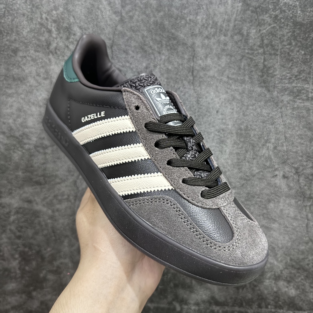 纯原版AdidasOriginalsGazelleIndoor防滑低帮T头德训鞋GZ复古系列棕色IH03